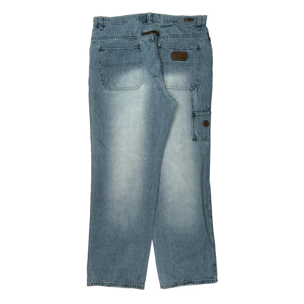 Unbranded Wide Leg Carpenter Jeans - 36W 31L Light Wash Cotton Refurbished - Thrifted (note: this is a term often used to describe second- refurbished available on Cerqular