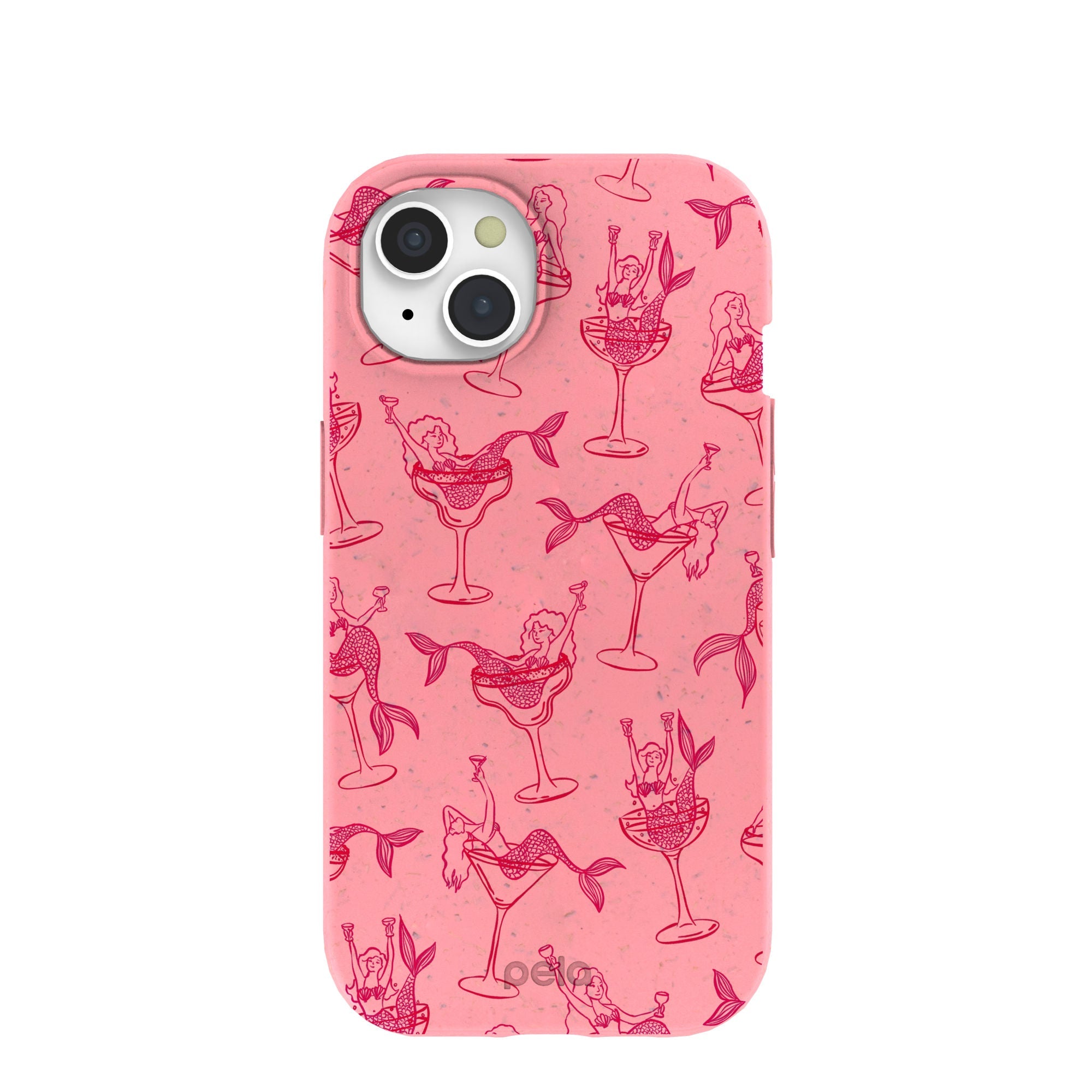Bubblegum Pink Mermaid Cocktail iPhone 15 Case Refurbished - Pela Case refurbished available on Cerqular