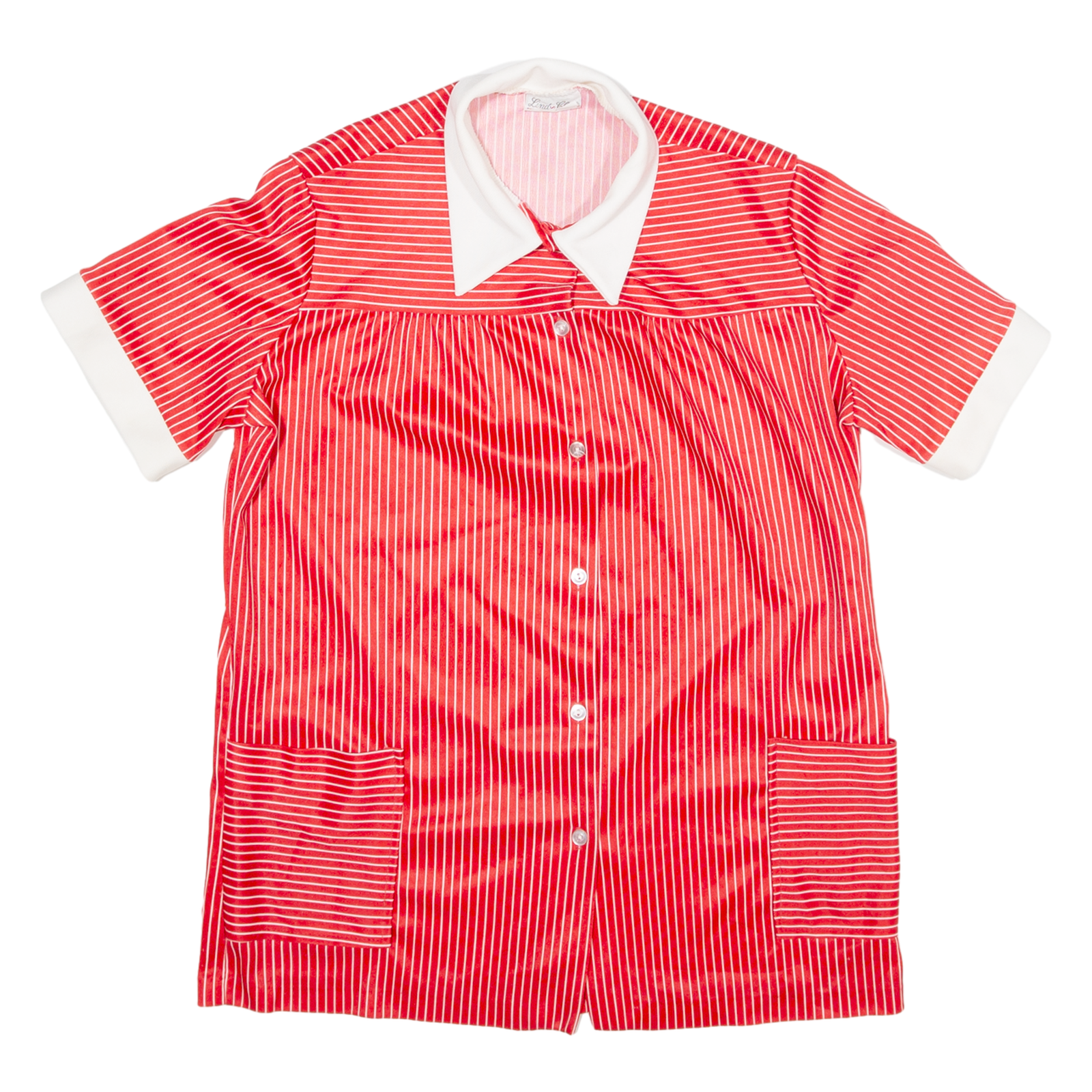 LIND CLARE Womens Shirt Red Collared Striped M Refurbished - N/A refurbished available on Cerqular