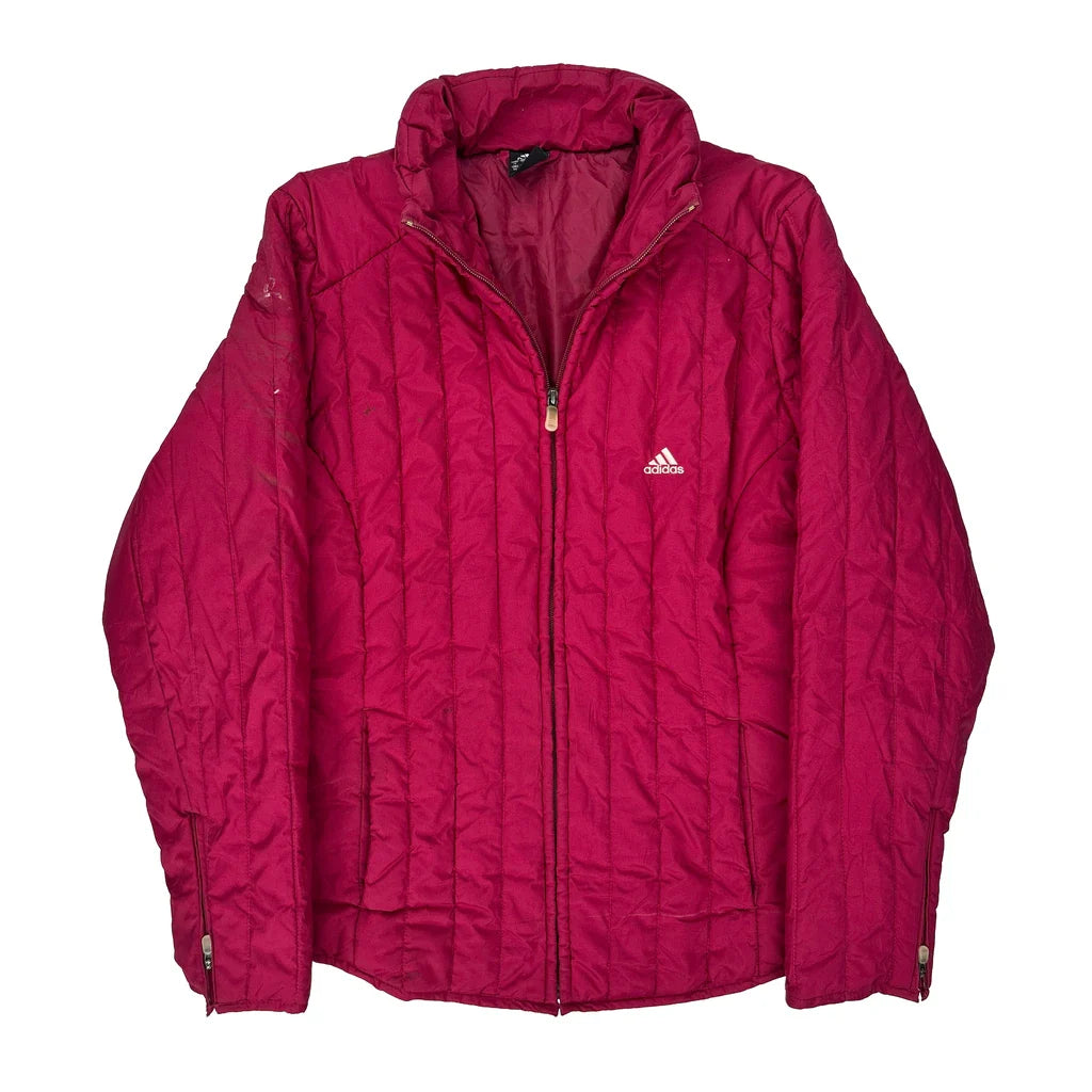 Adidas Puffer - Medium Red Polyester Refurbished - Thrifted (note: this is a term often used to describe second- refurbished available on Cerqular