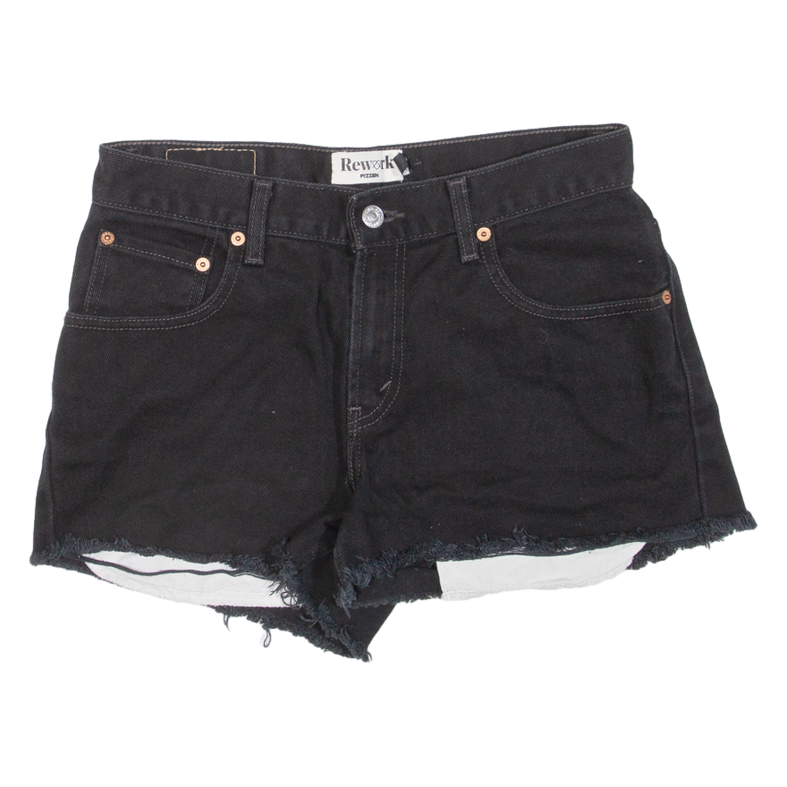 LEVI'S Womens Denim Shorts Black M W30 Refurbished - N/A refurbished available on Cerqular