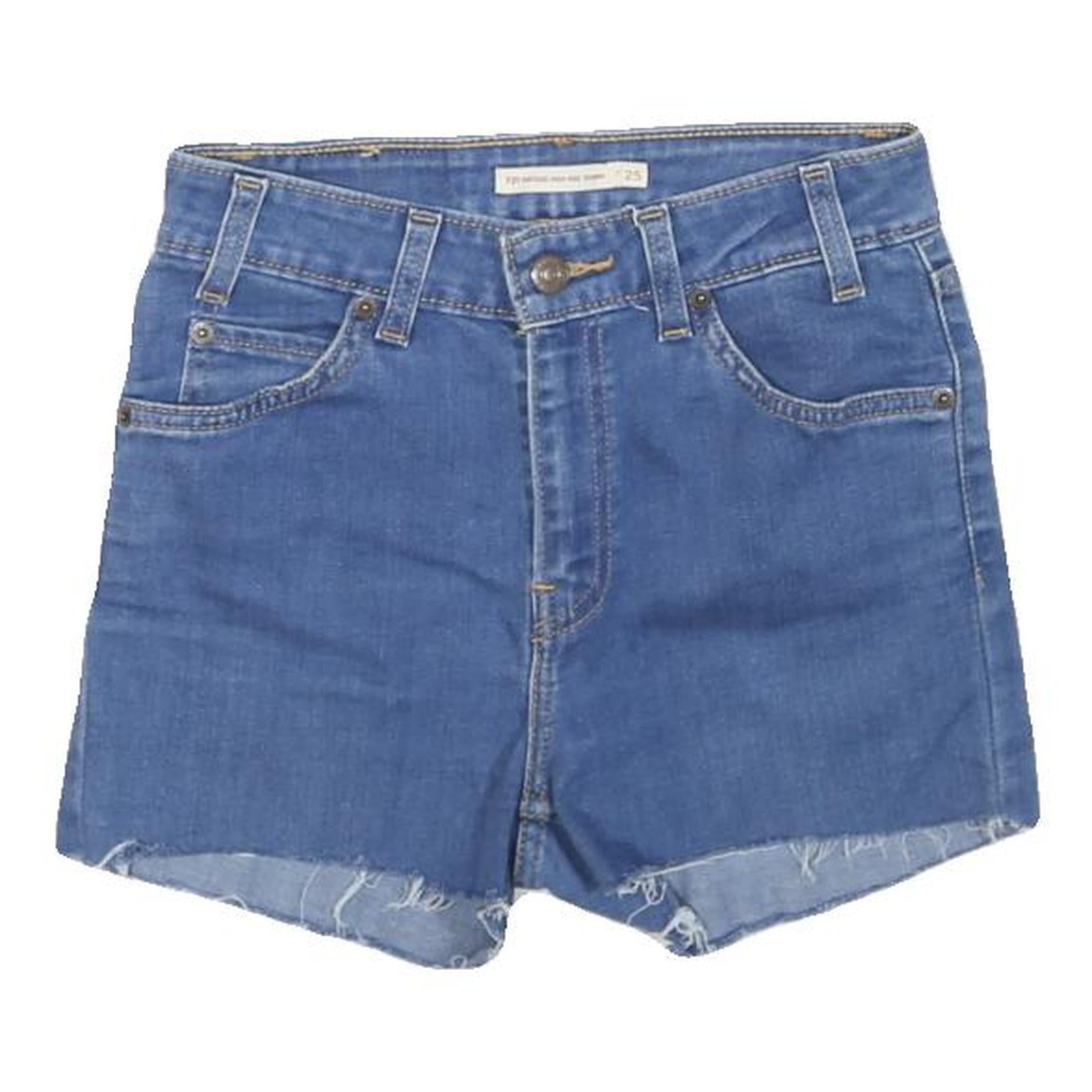 LEVI'S Womens Denim Blue Casual Shorts XS W24 Raw Hem Refurbished - N/A refurbished available on Cerqular