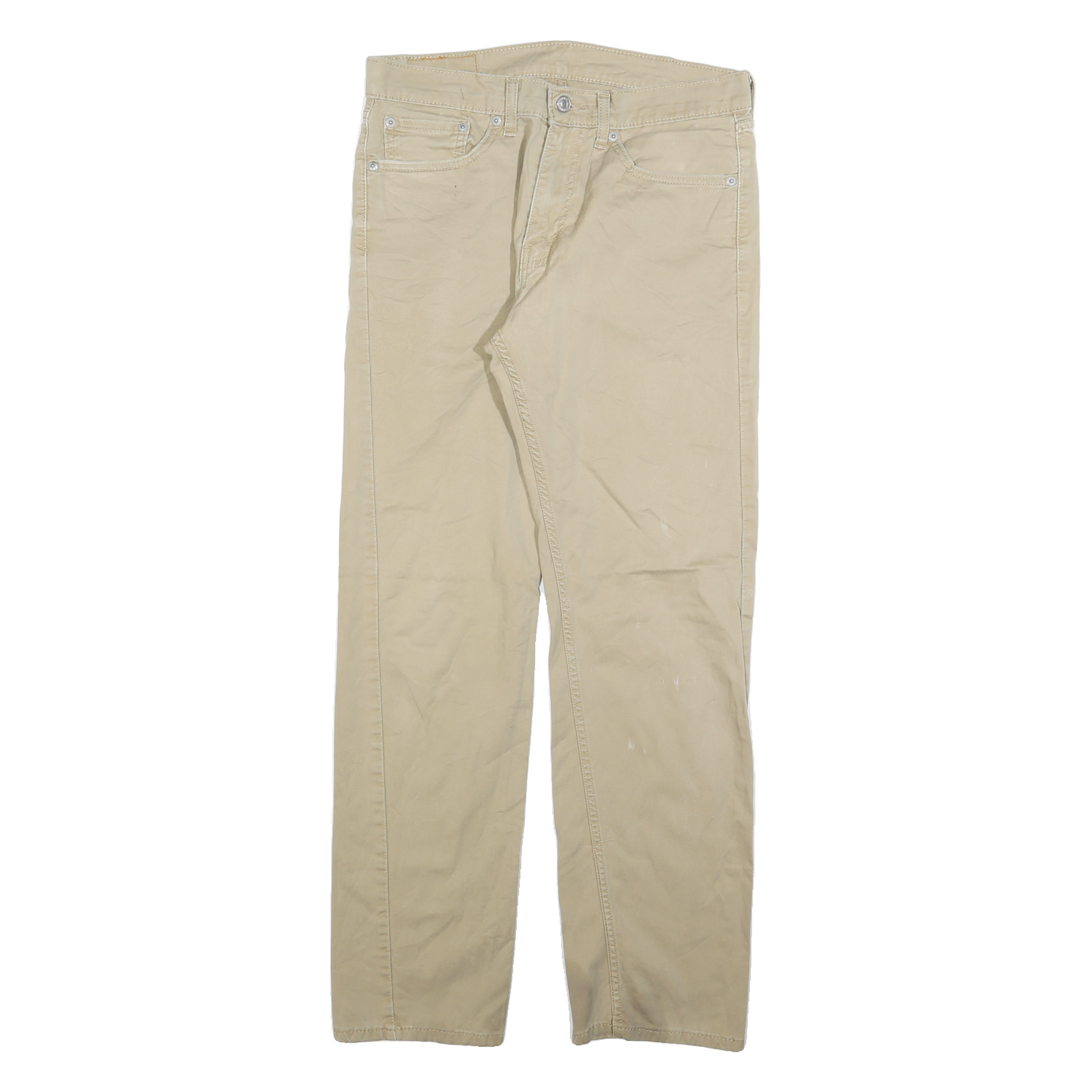 LEVI'S Mens Cotton Beige Regular Straight Trousers W31 L29 Casual Zip Closure Refurbished - N/A refurbished available on Cerqular