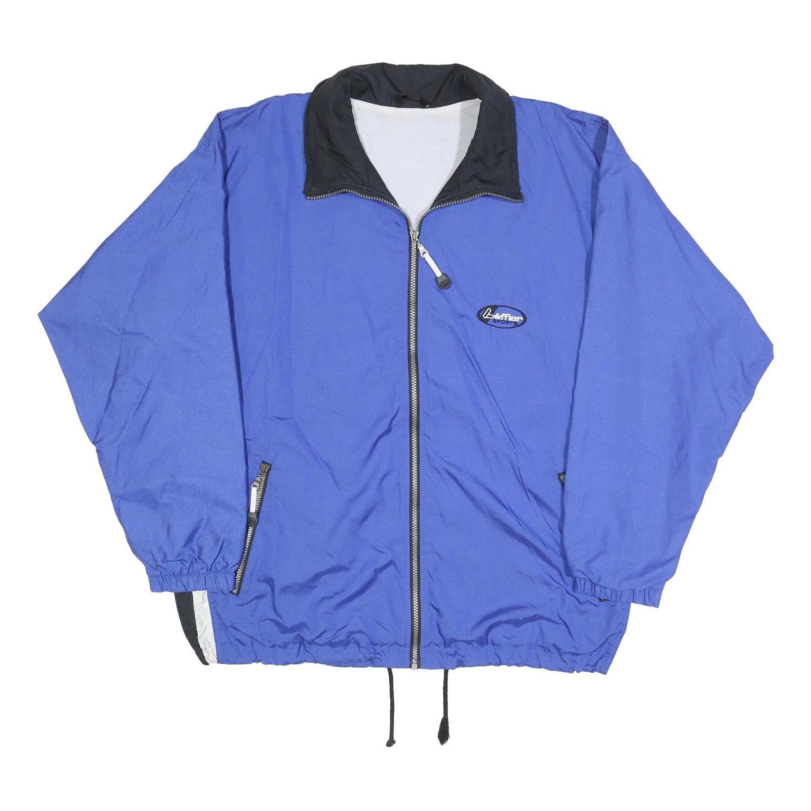 LOFFLER Mens Blue & Black Sports Jacket XL Polyester Blend Zip Up Casual Refurbished - N/A refurbished available on Cerqular