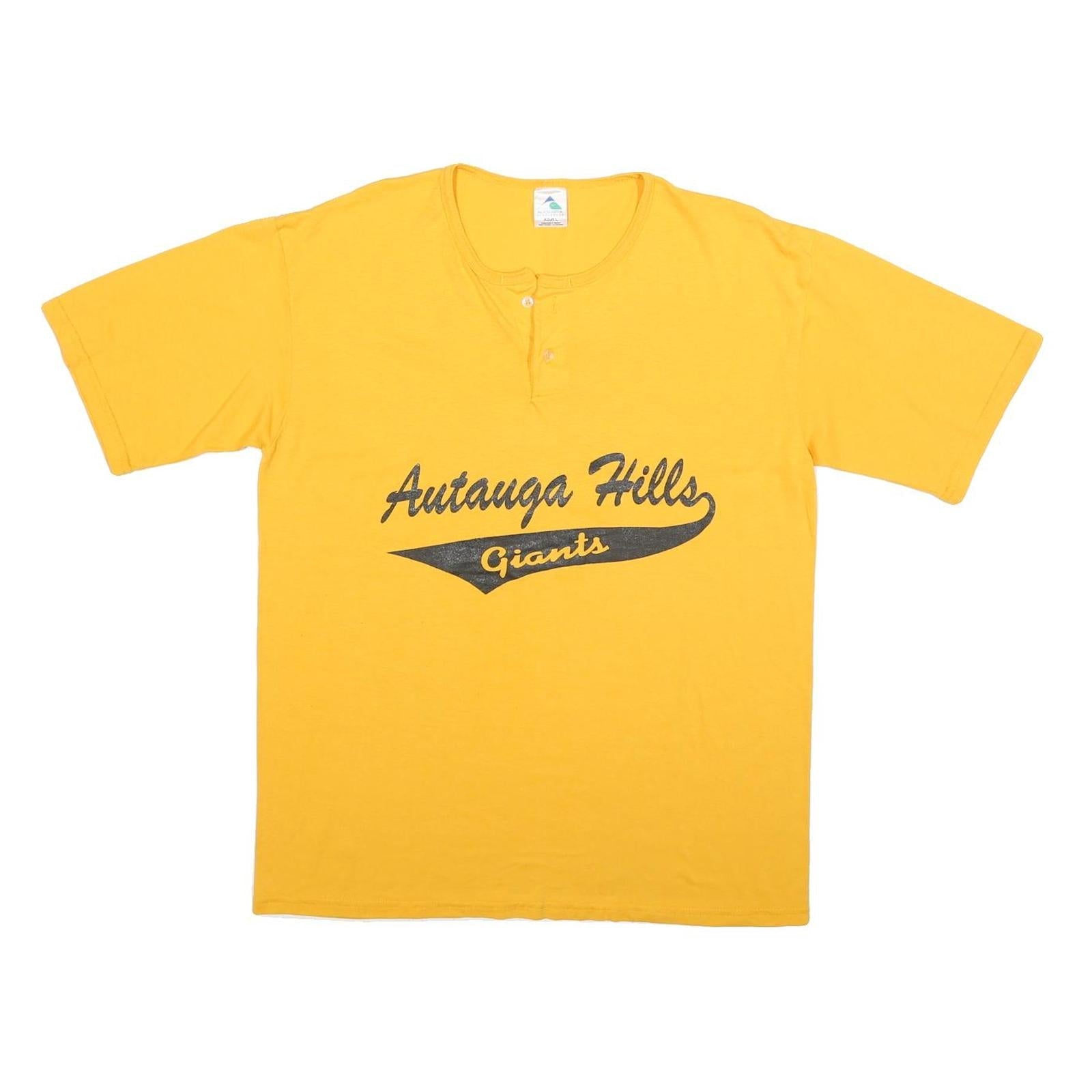 AUGUSTA Mens Yellow & Black Autauga Hills Giants Graphic T-Shirt L Short Sleeve Refurbished - N/A refurbished available on Cerqular