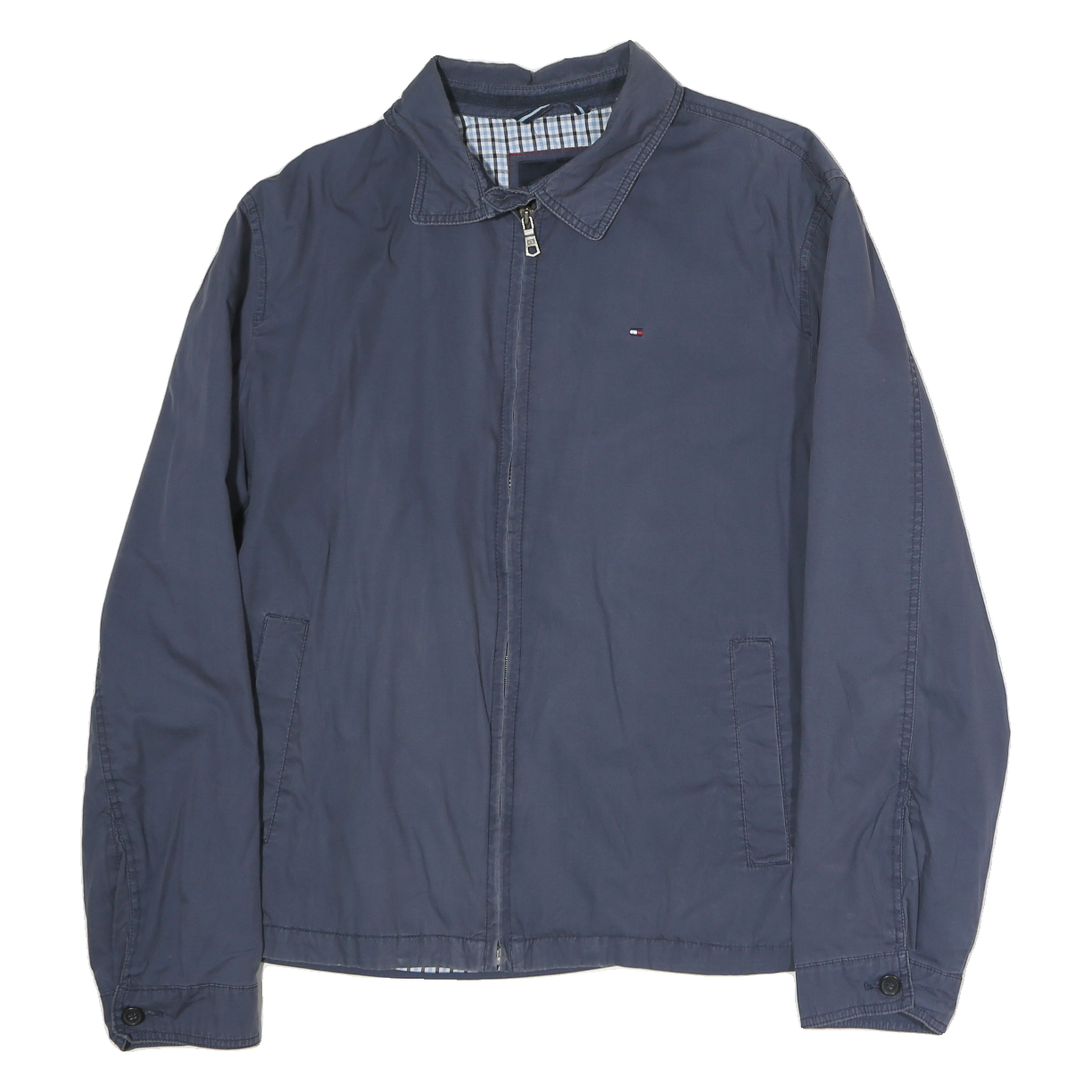 TOMMY HILFIGER Mens Blue XL Cotton Blend Jacket Zip Plain Lightweight Casual Refurbished - N/A refurbished available on Cerqular