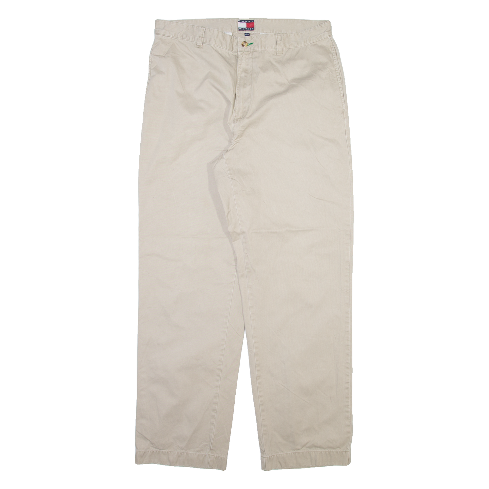 TOMMY HILFIGER Mens Trousers Beige Regular Straight W34 L32 Refurbished - N/A refurbished available on Cerqular