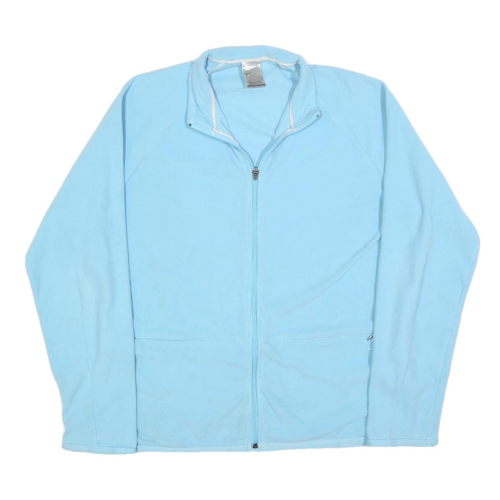 NIKE Womens Light Blue Zip Jacket L Polyester Plain Lightweight Activewear Refurbished - N/A refurbished available on Cerqular