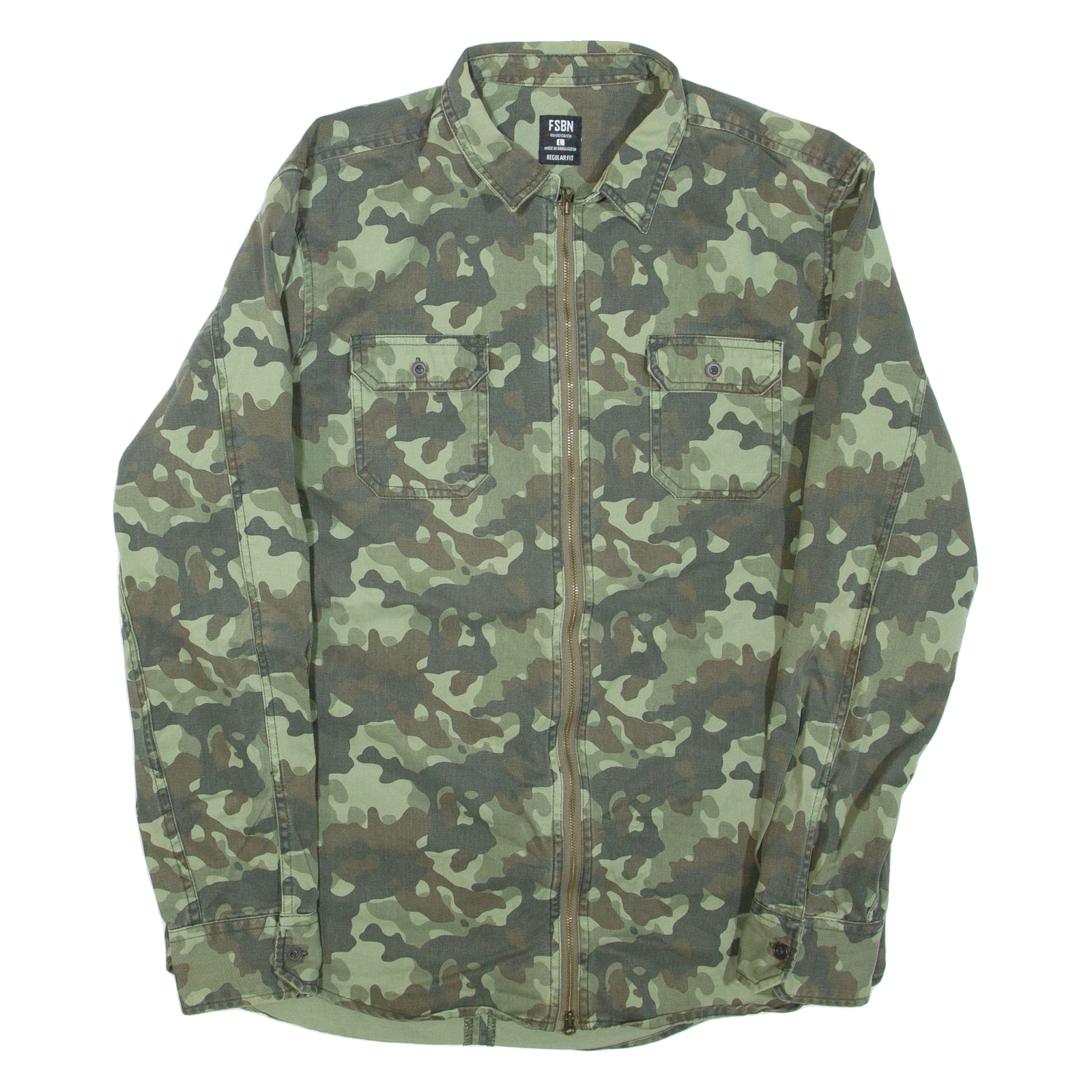 FSBN Mens Military Jacket Green Cashmere Camouflage L Refurbished - N/A refurbished available on Cerqular