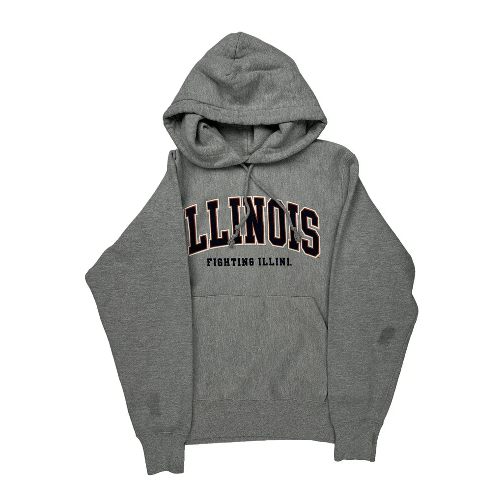 Reverse Weave Champion Hoodie - Small Grey Cotton Refurbished - Thrifted (note: this is a term often used to describe second- refurbished available on Cerqular