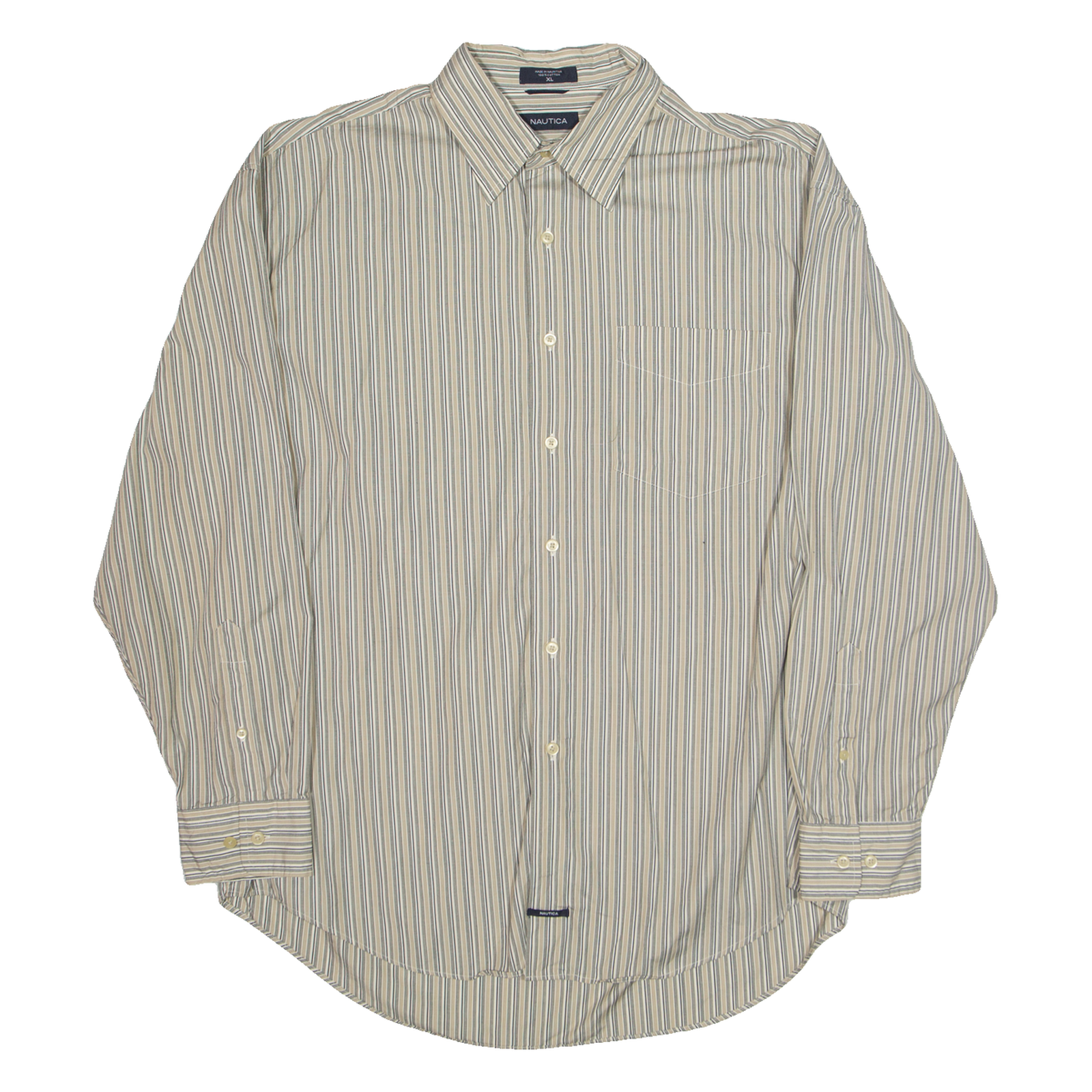 Buy NAUTICA Mens Shirt Beige Striped Long Sleeve XL Refurbished - $18.19 NAUTICA Mens Shirt Beige Striped Long Sleeve XL Refurbished - N/A refurbished available on Cerqular