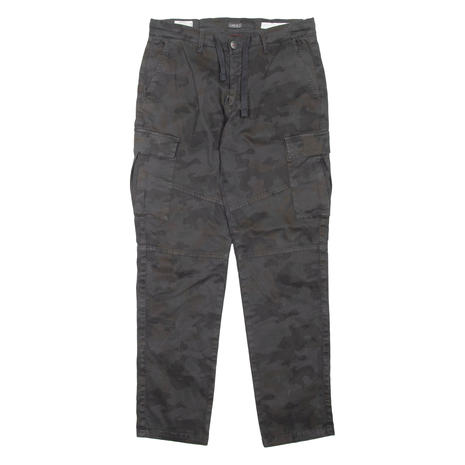 BOMBOOGIE Camo Mens Trousers Black Regular Tapered W32 L30 Refurbished - N/A refurbished available on Cerqular