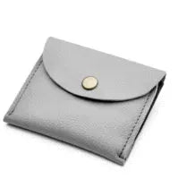 The Logan Upcycled Leather Coin Purse | Color: Cloudy Grey Refurbished - Brave Soles refurbished available on Cerqular