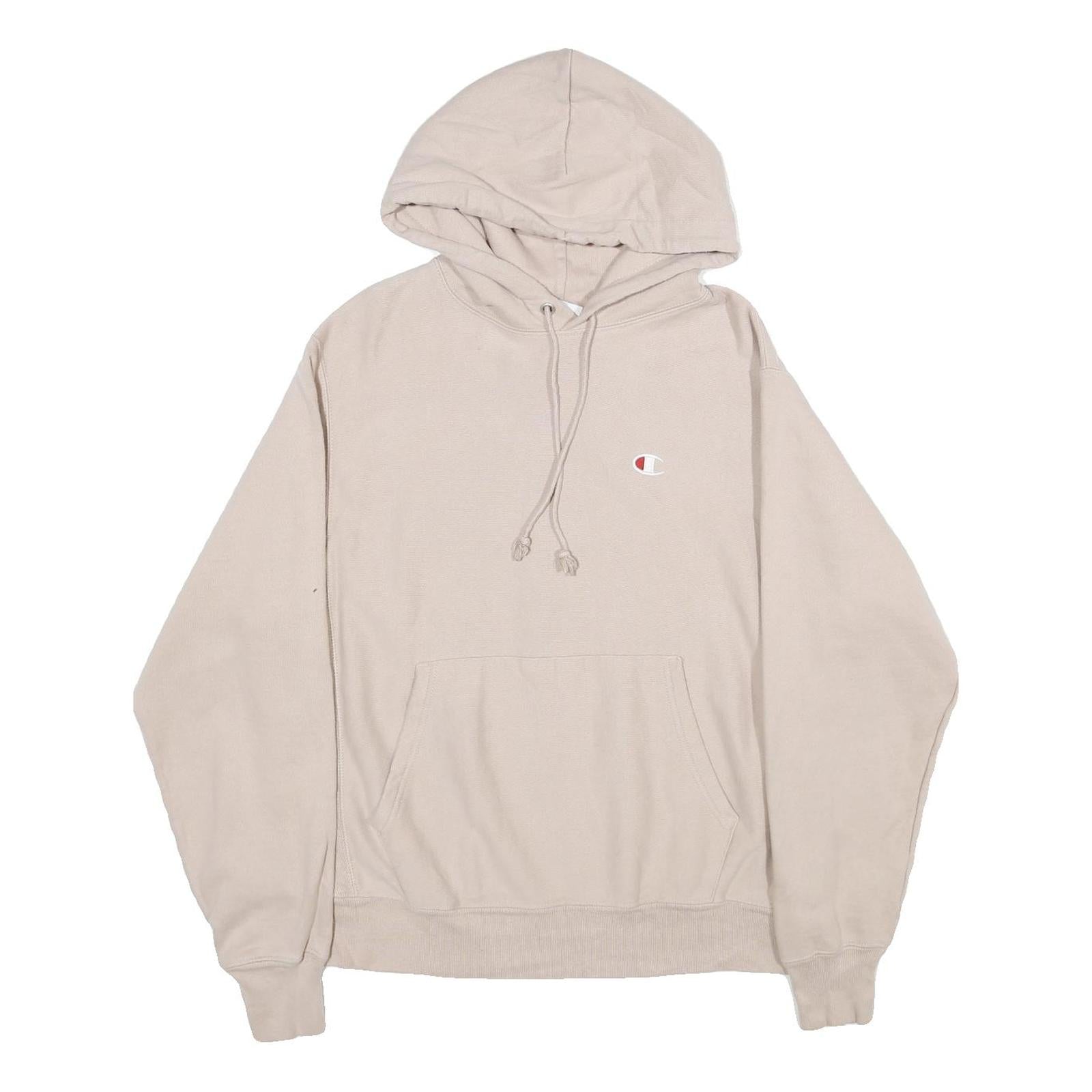 CHAMPION REVERSE WEAVE Mens Beige Hoodie M Cotton Blend Pullover Drawstring Refurbished - N/A refurbished available on Cerqular
