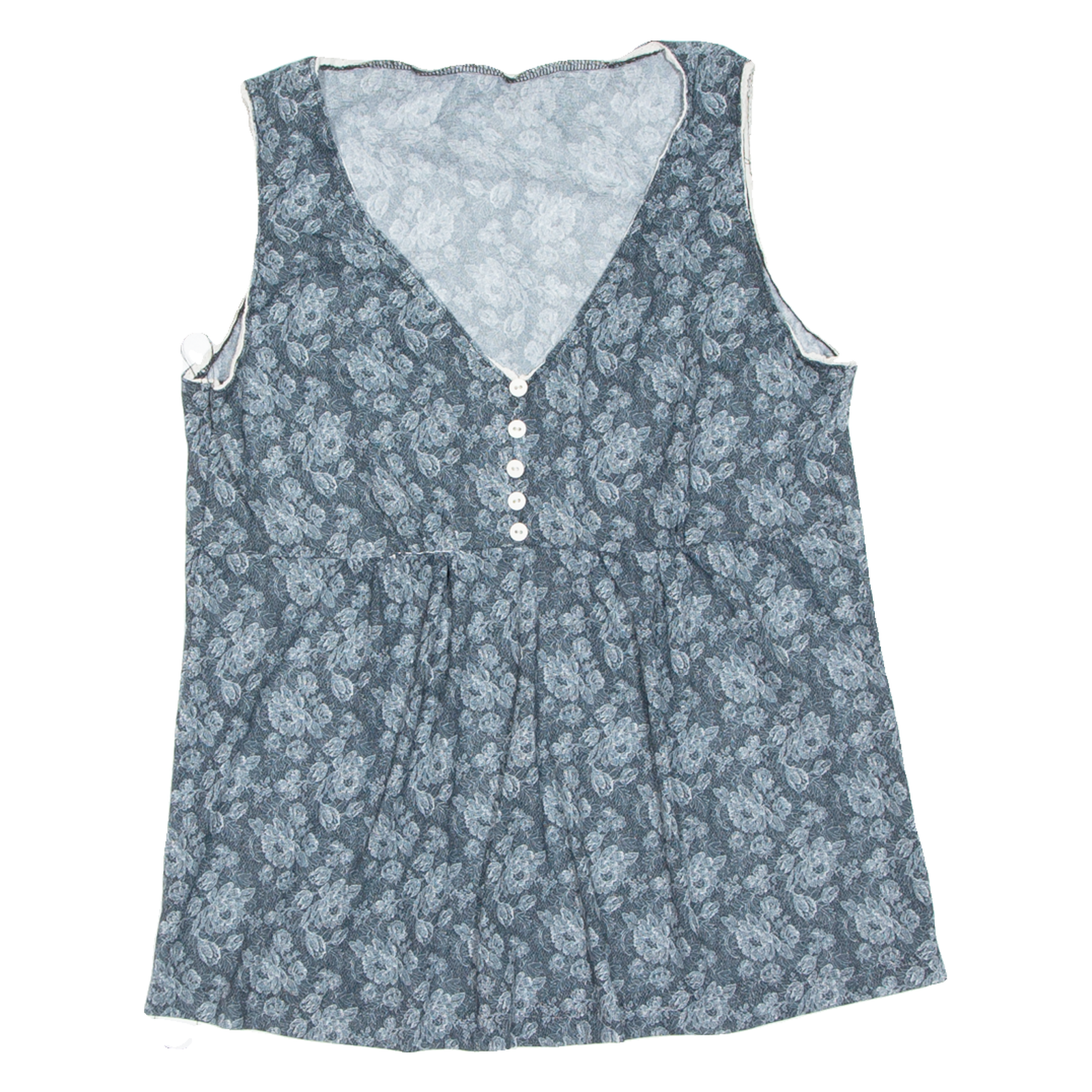 Womens Printed Vest Green V-Neck Sleeveless Floral M Refurbished - N/A refurbished available on Cerqular