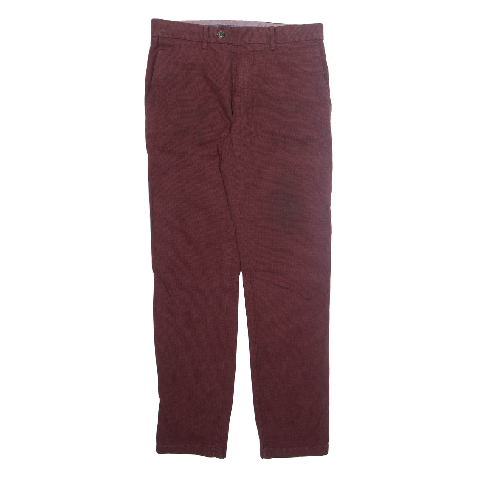 TOMMY HILFIGER Chino Mens Trousers Maroon Regular Tapered W32 L30 Refurbished - N/A refurbished available on Cerqular