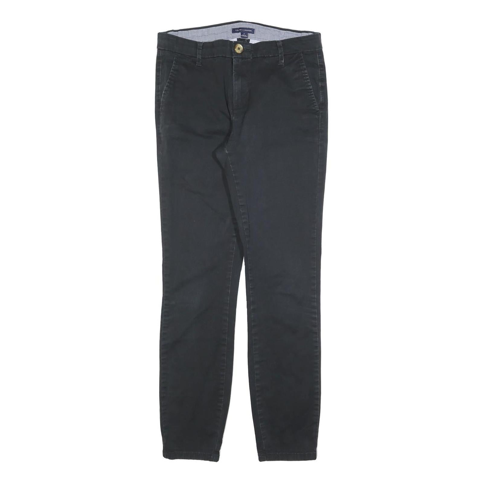 TOMMY HILFIGER Womens Cotton Blend Black Slim Skinny Trousers W28 L28 Casual Refurbished - N/A refurbished available on Cerqular