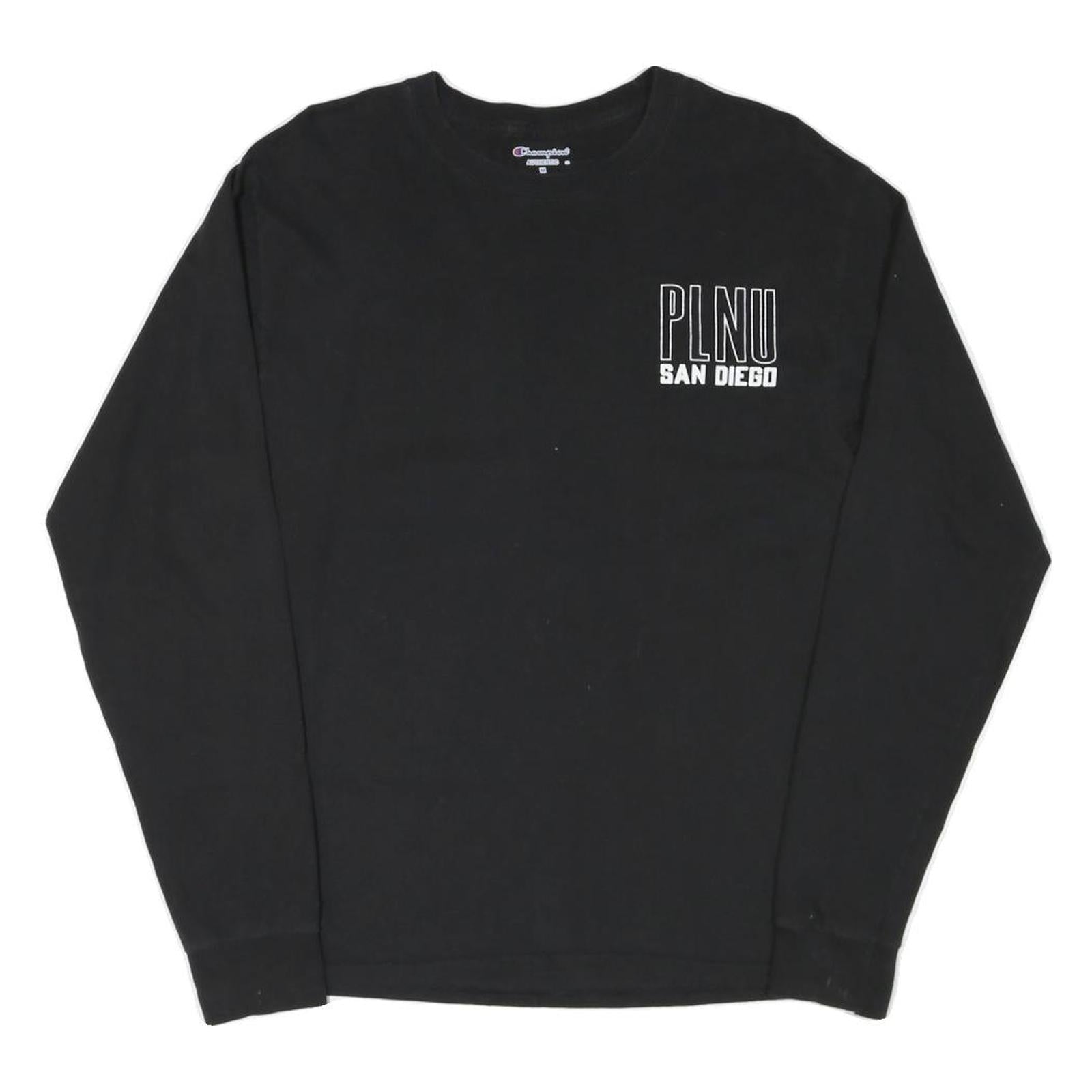 CHAMPION Mens Black PLNU San Diego Long Sleeve Crew Neck T-Shirt M Cotton Blend Refurbished - N/A refurbished available on Cerqular