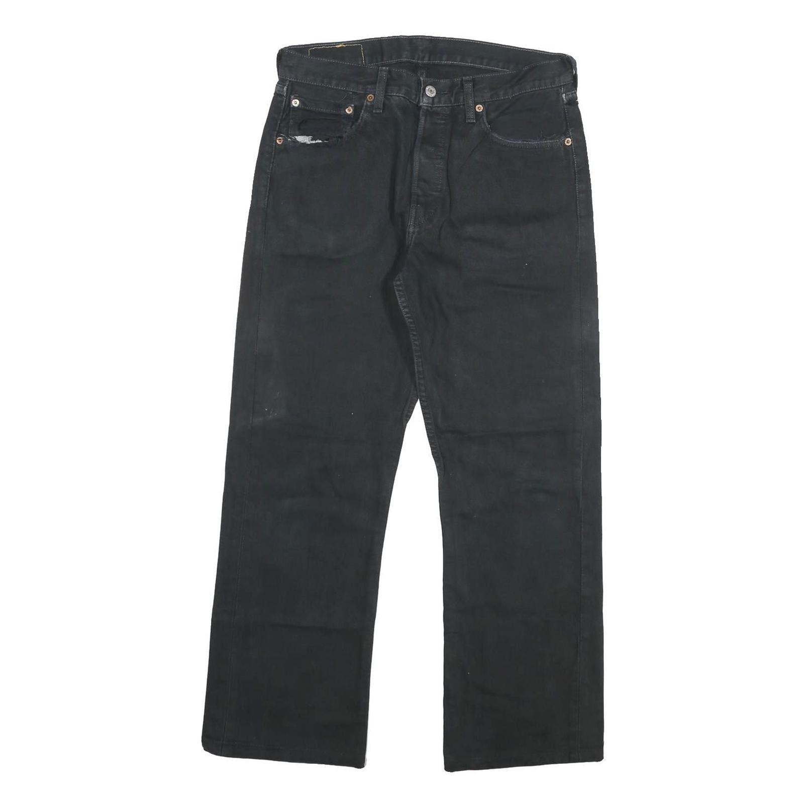 LEVI'S 501 Mens Black Regular Jeans Denim W32 L28 Classic Button Fly Refurbished - N/A refurbished available on Cerqular