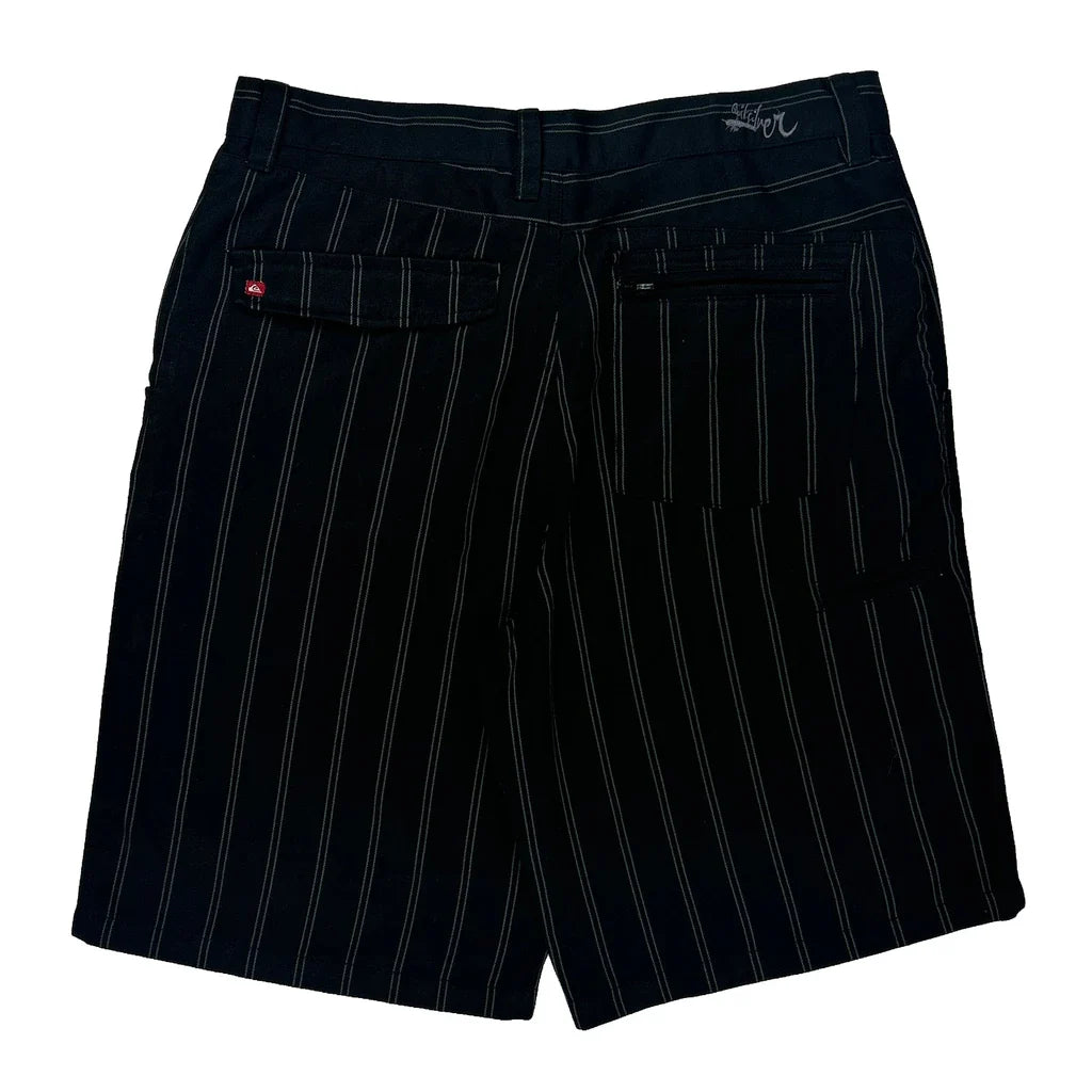 Buy Quiksilver Pinstripe Shorts - 34W 10L Black Cotton Refurbished - $46.89 Quiksilver Pinstripe Shorts - 34W 10L Black Cotton Refurbished - Thrifted (note: this is a term often used to describe second- refurbished available on Cerqular