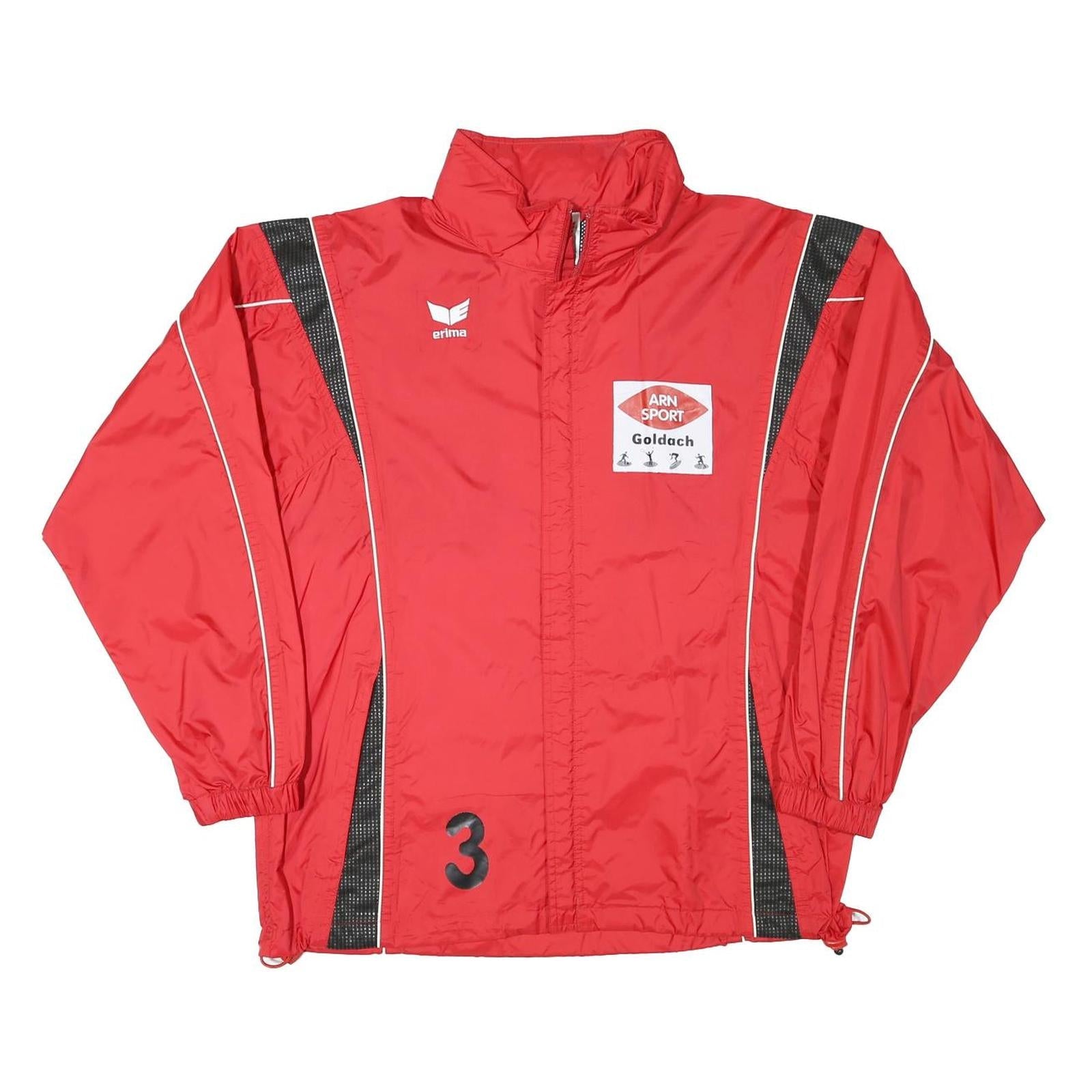 ERIMA Mens Red Black Zip Jacket L Polyester Blend Sportswear Logo Refurbished - N/A refurbished available on Cerqular