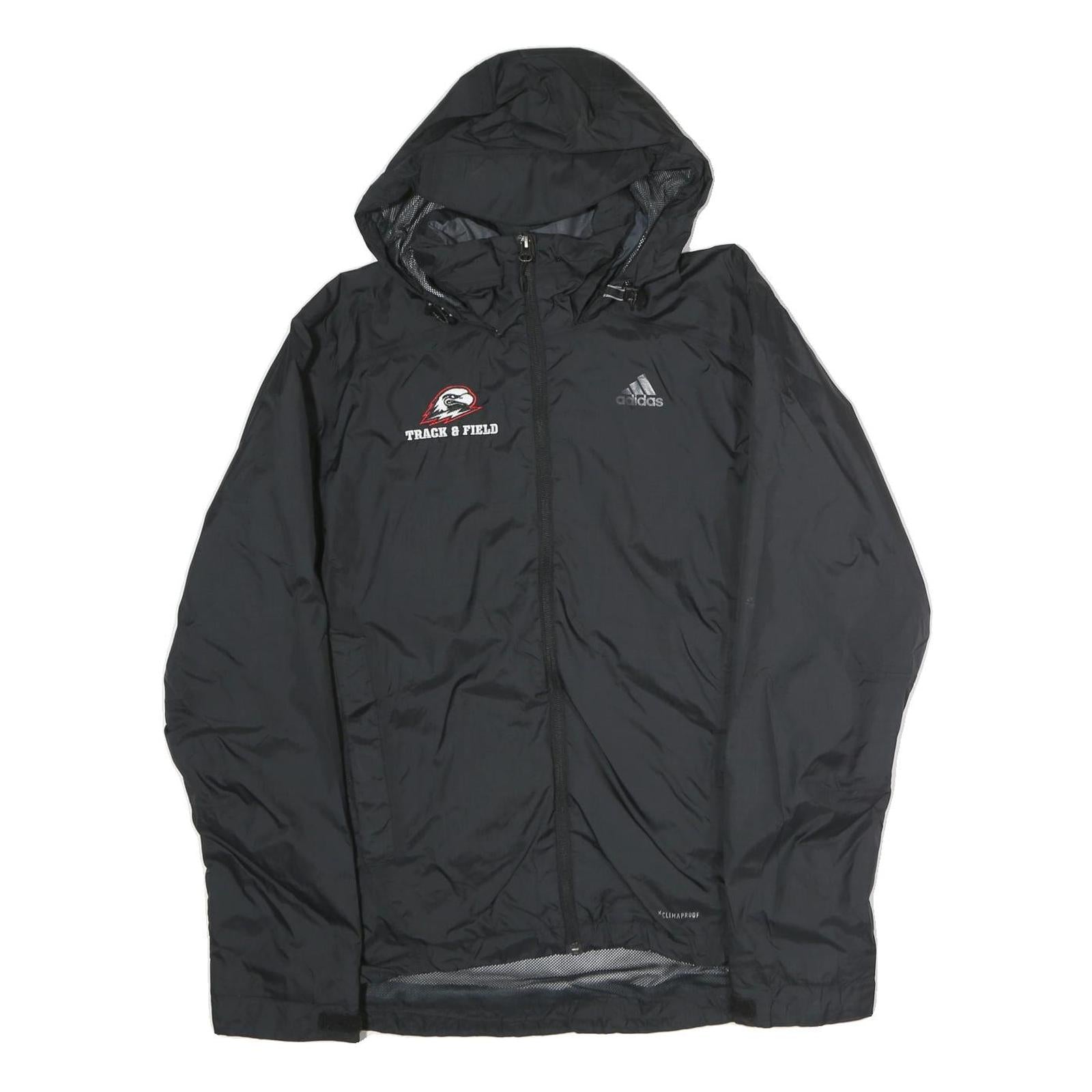 ADIDAS Mens Black Track & Field Jacket S Polyester Zip Hooded Plain Sportswear Refurbished - N/A refurbished available on Cerqular