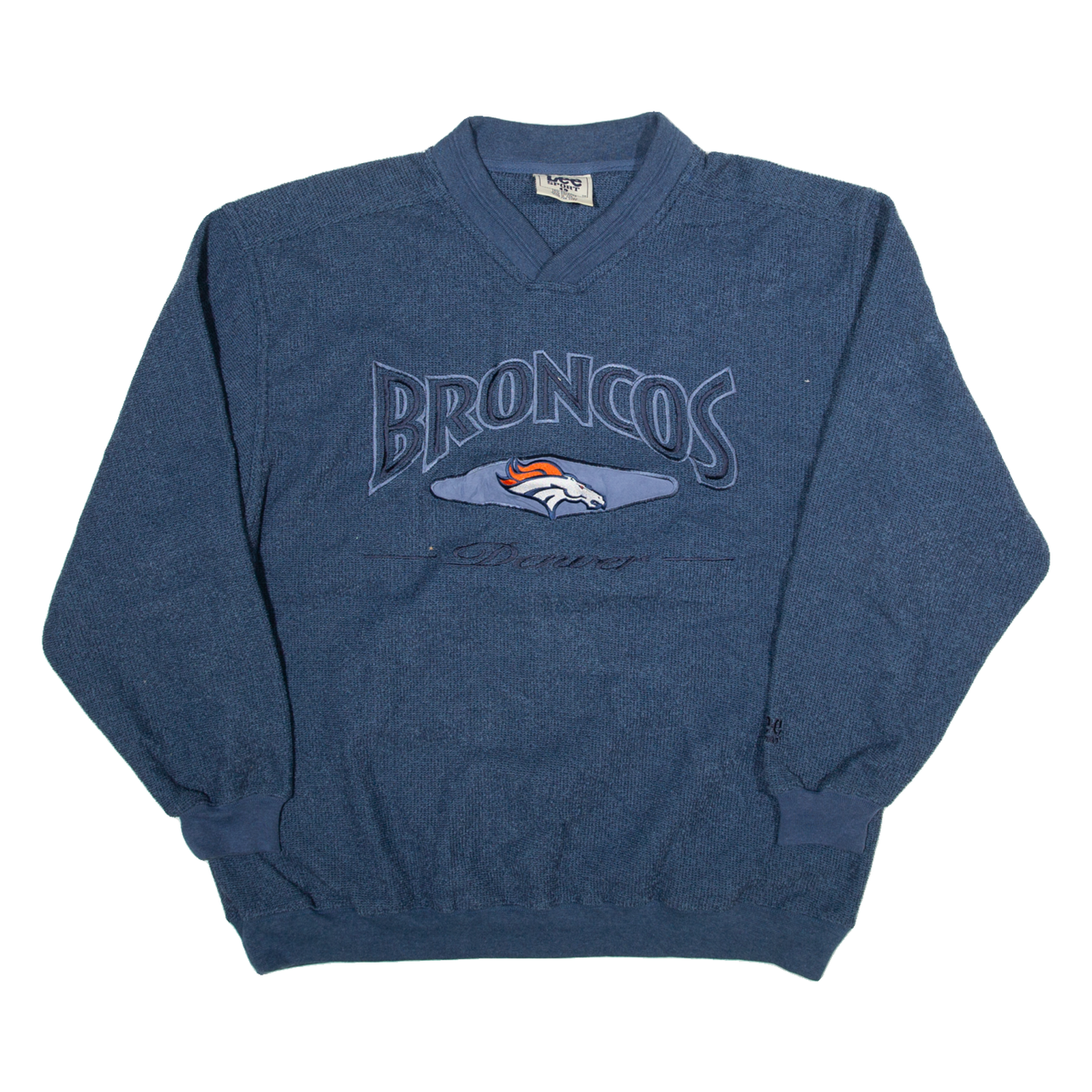 LEE Broncos Mens Sweatshirt Blue V-Neck USA L Refurbished - N/A refurbished available on Cerqular