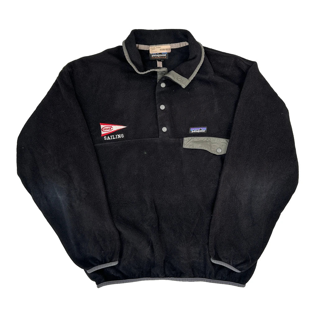 Buy Synchilla Patagonia Collared Fleece - Medium Black Polyester Refurbished - $120.59 Synchilla Patagonia Collared Fleece - Medium Black Polyester Refurbished - Thrifted (note: this is a term often used to describe second- refurbished available on Cerqular