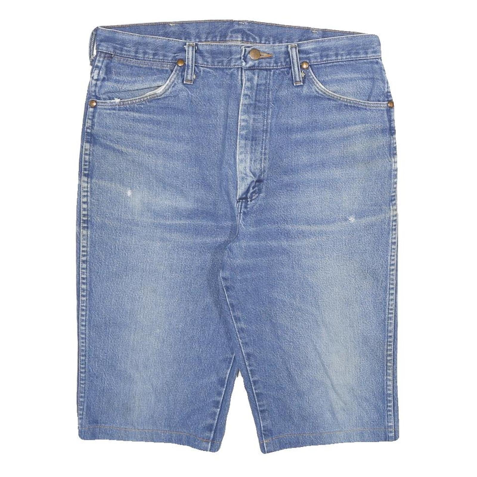 WRANGLER Mens Denim Blue Casual Shorts XL W33 Cotton Blend Comfortable Fit Refurbished - N/A refurbished available on Cerqular