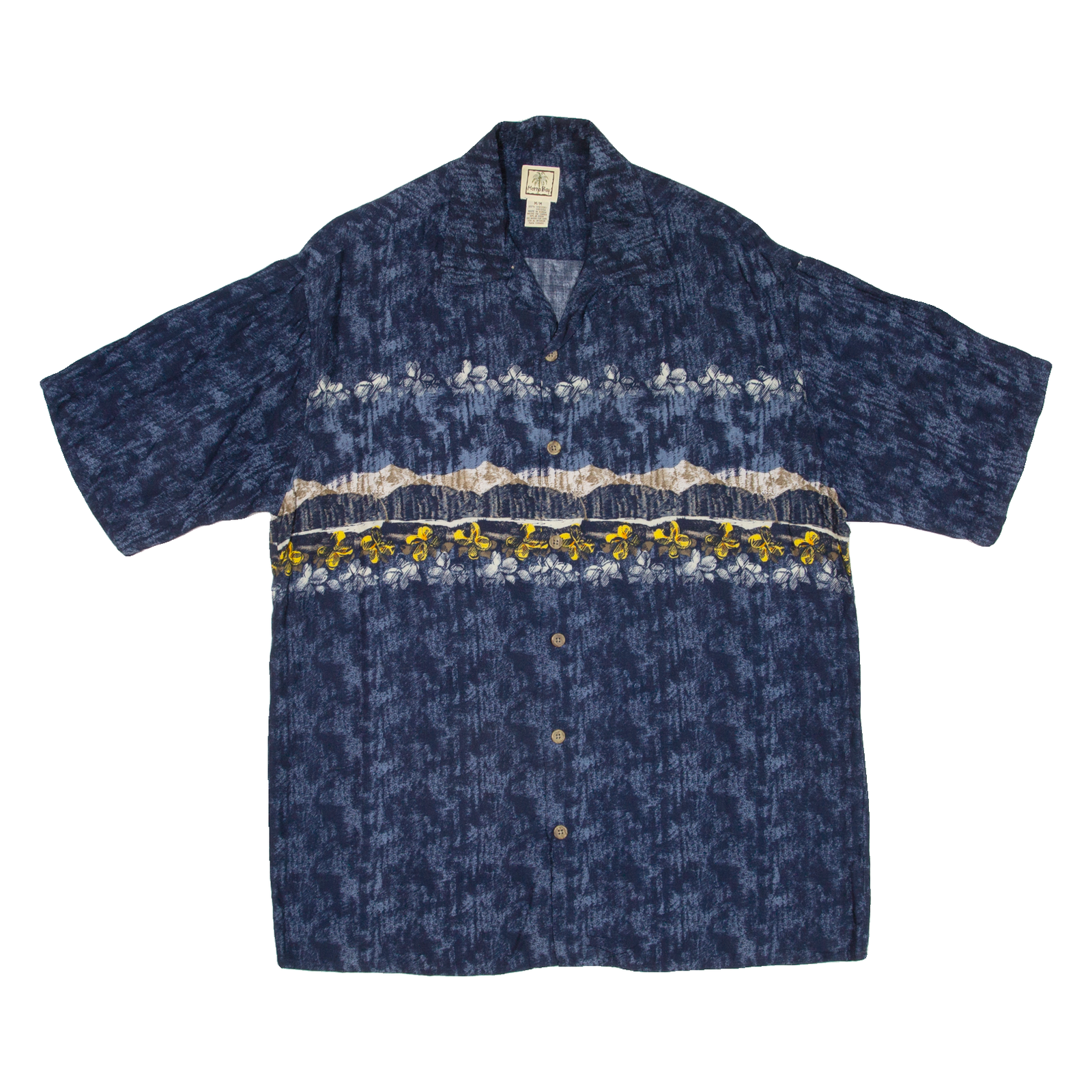 MORRO BAY Mens Hawaiian Shirt Blue Floral M Refurbished - N/A refurbished available on Cerqular