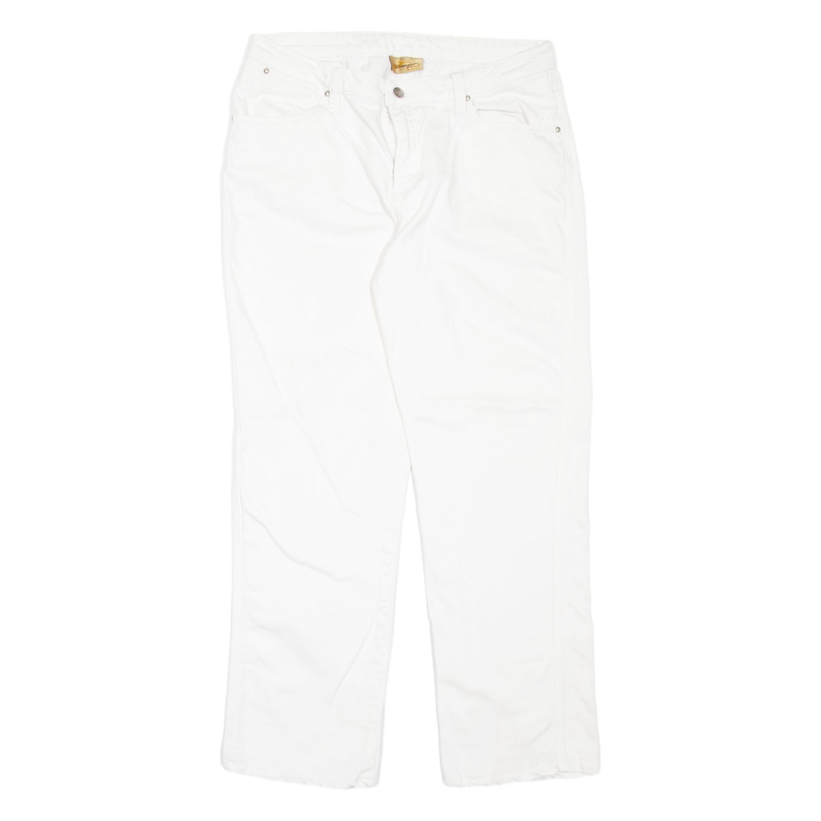 WRANGLER Womens Jeans White Relaxed Mom W32 L28 Refurbished - N/A refurbished available on Cerqular