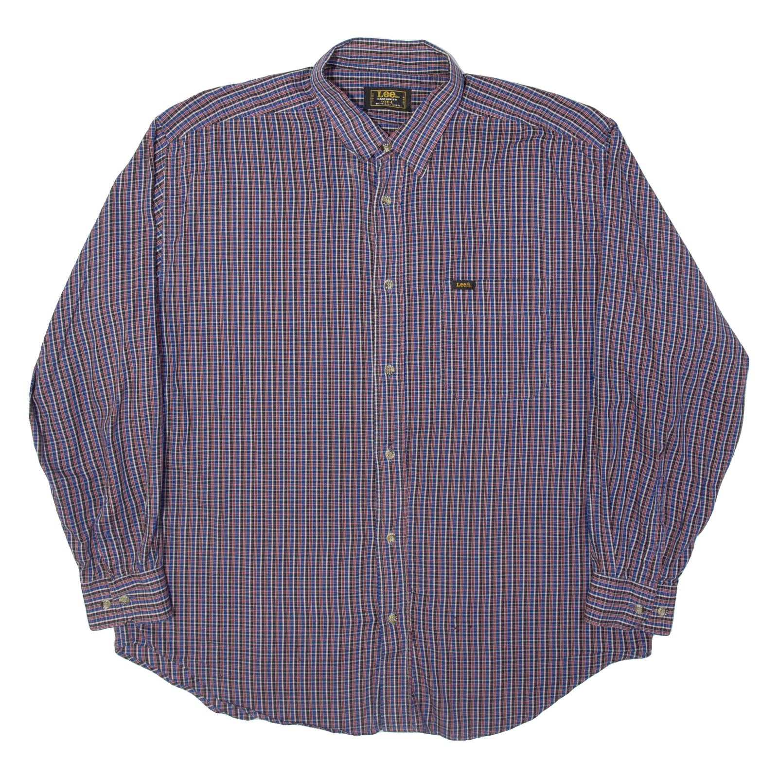 LEE Mens Shirt Blue Plaid Long Sleeve L Refurbished - N/A refurbished available on Cerqular
