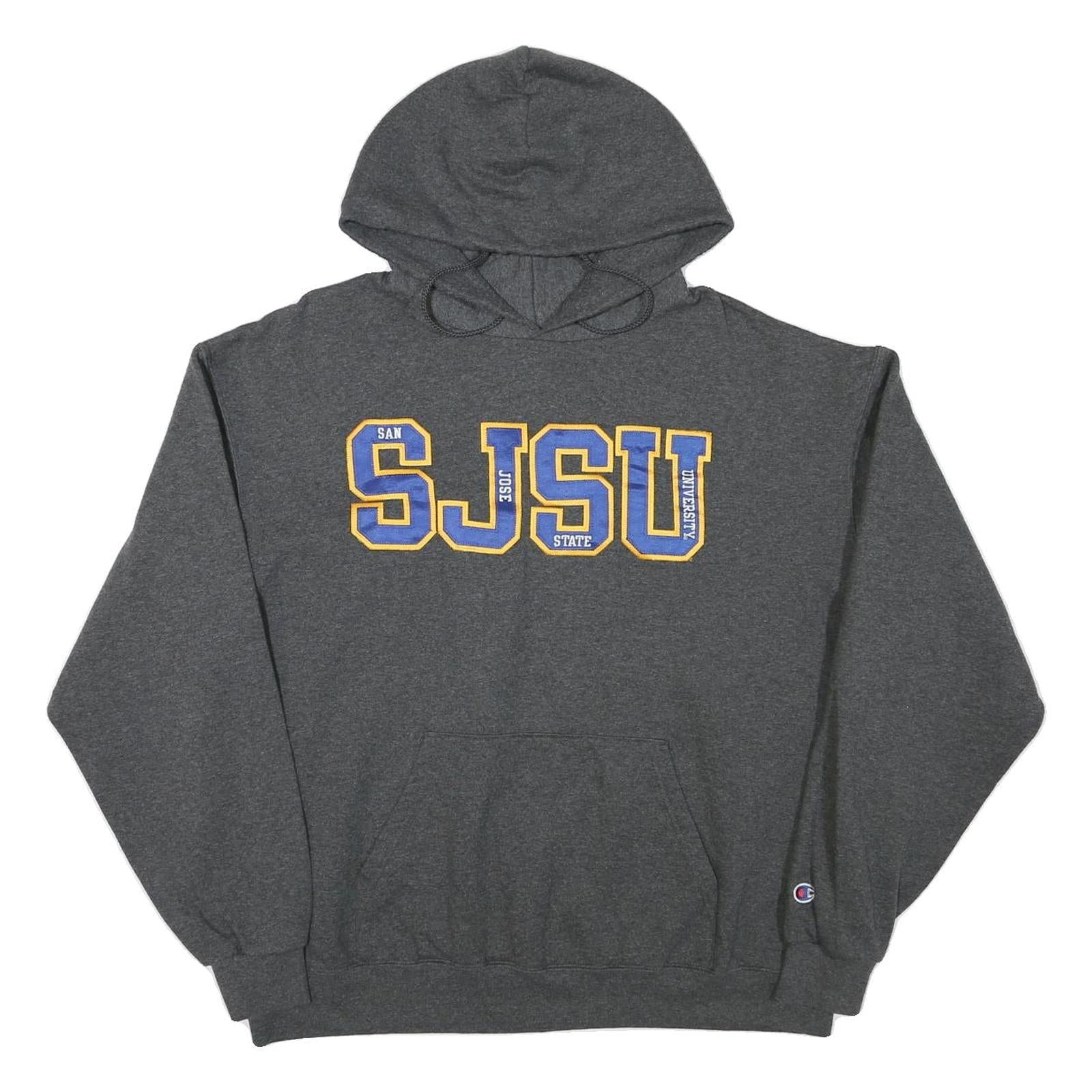CHAMPION Mens Charcoal Grey San Jose State University Hoodie XL Cotton Blend Refurbished - N/A refurbished available on Cerqular