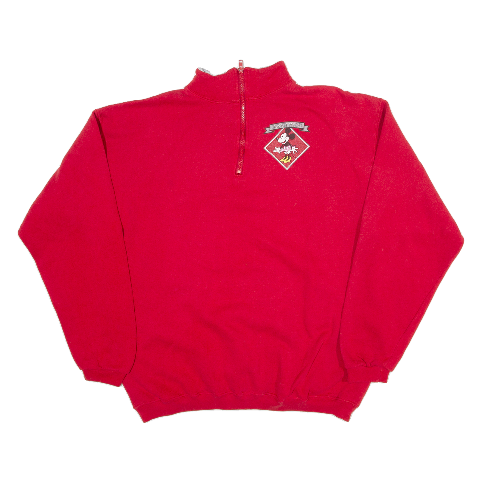 DISNEY Minnie Mouse Womens Sweatshirt Red 1/4 Zip ONE SIZE Refurbished - N/A refurbished available on Cerqular