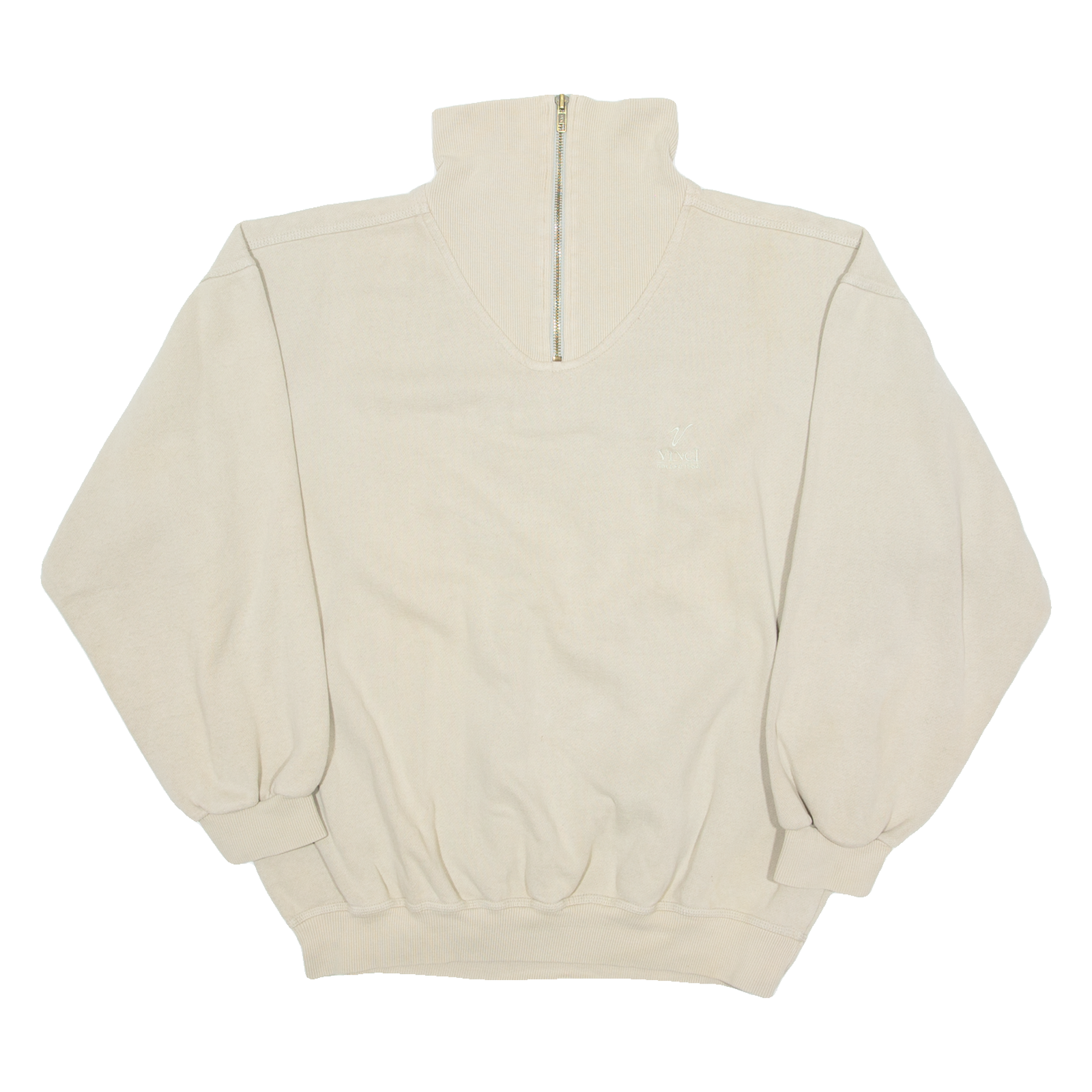 VINCI Mens Sweatshirt Beige 1/4 Zip L Refurbished - N/A refurbished available on Cerqular