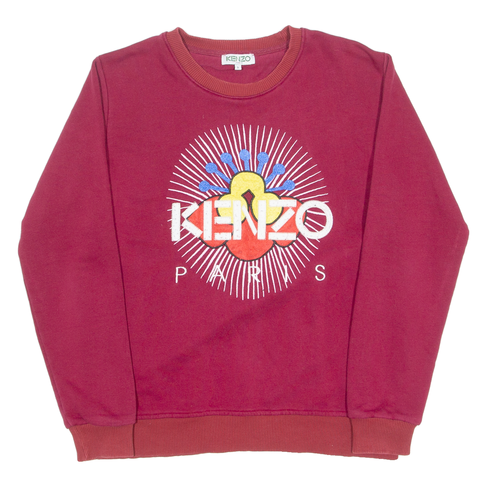 KENZO Mens Sweatshirt Maroon Crew Neck S Refurbished - N/A refurbished available on Cerqular