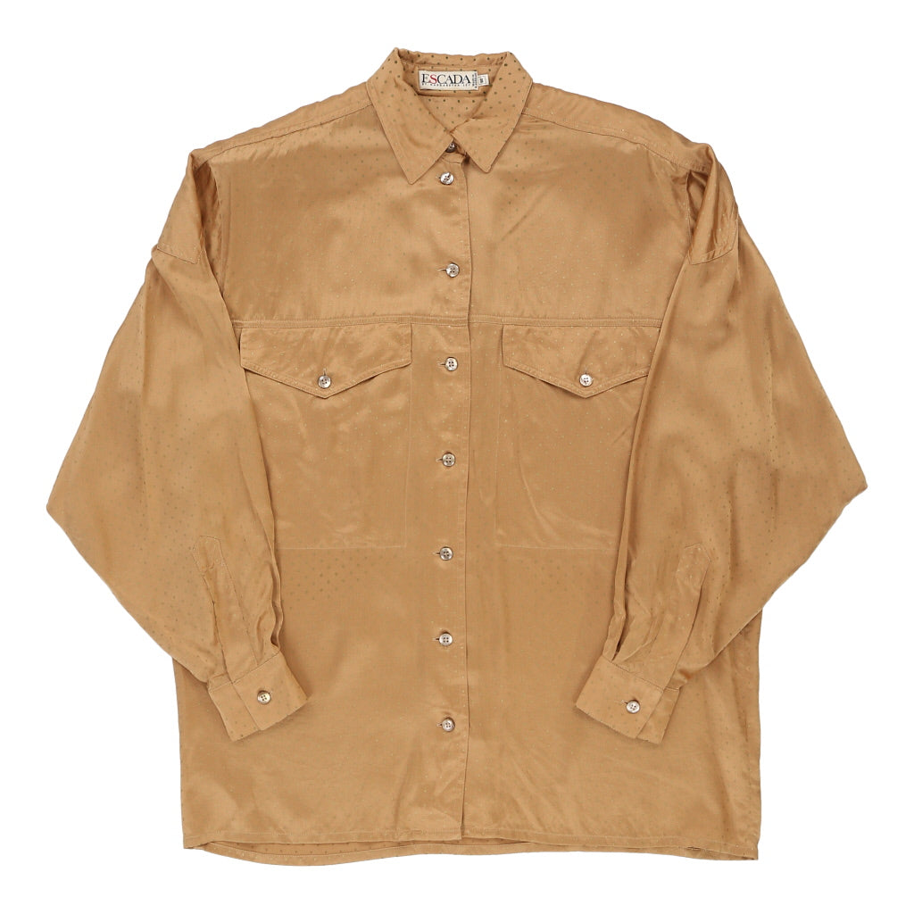 Escada Shirt - Large Gold Silk | Size: large Refurbished - N/A (Preloved Designer is not a specific brand, it refurbished available on Cerqular