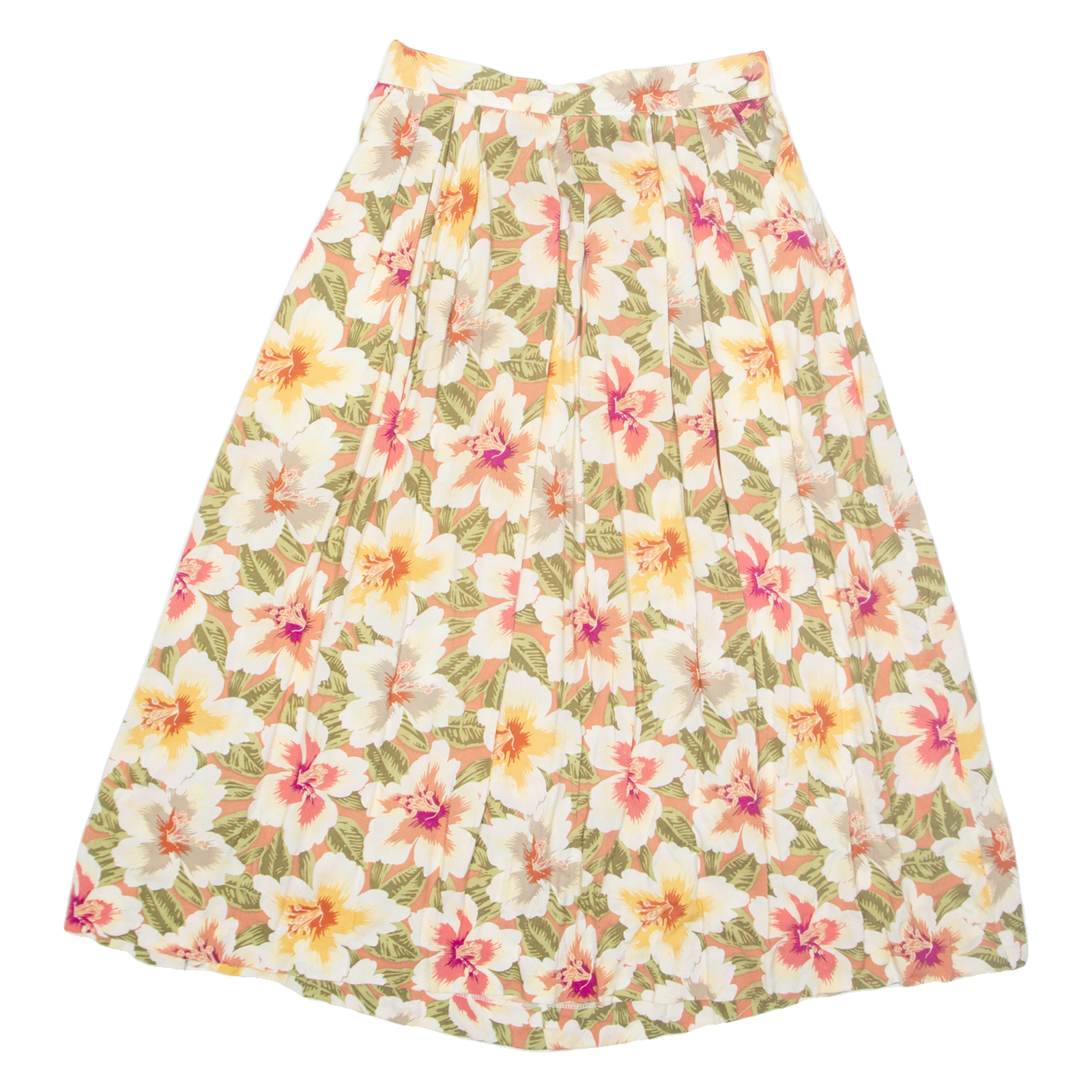 SK & COMPANY Womens A-Line Skirt Yellow Midi Floral UK 8 Refurbished - N/A refurbished available on Cerqular