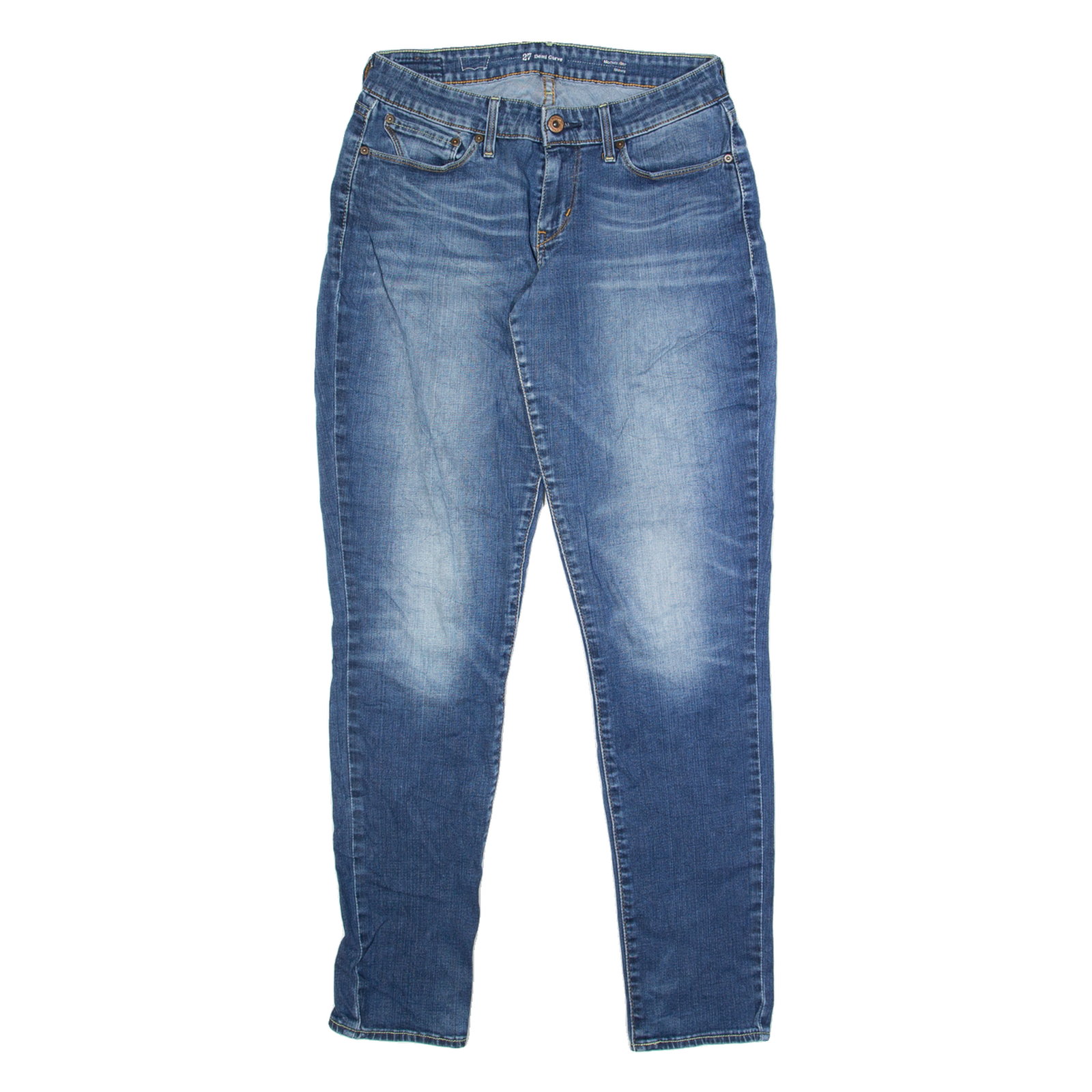 LEVI'S Womens Jeans Blue Regular Tapered Stone Wash W27 L32 Refurbished - N/A refurbished available on Cerqular