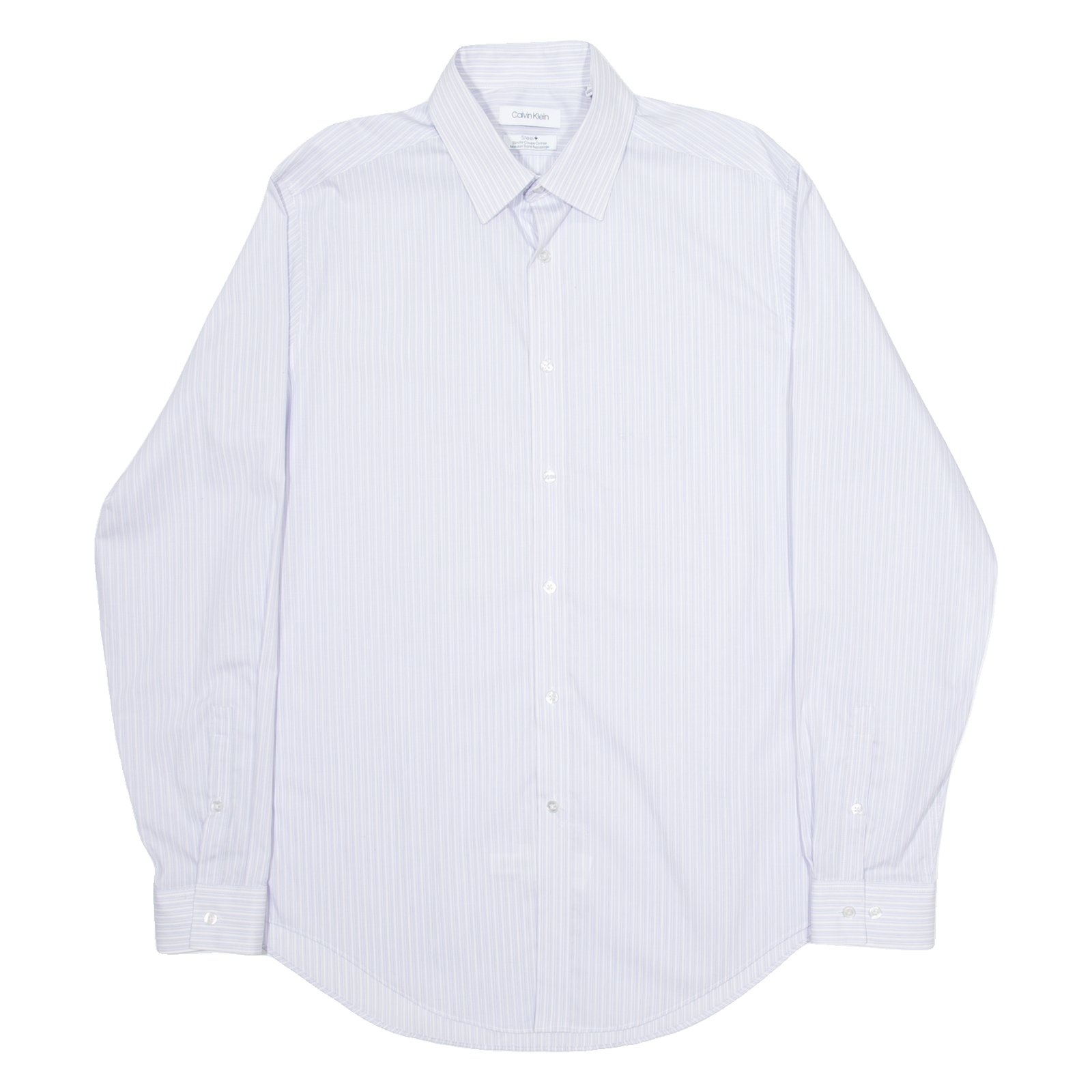 CALVIN KLEIN Slim Fit Mens Shirt Blue Striped Long Sleeve M Refurbished - N/A refurbished available on Cerqular