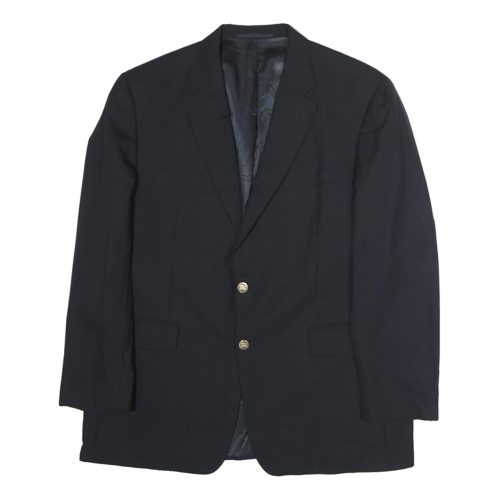 BURBERRY Mens Black Classic Jacket XL Cotton Plain Button Blazer Tailored Refurbished - N/A refurbished available on Cerqular