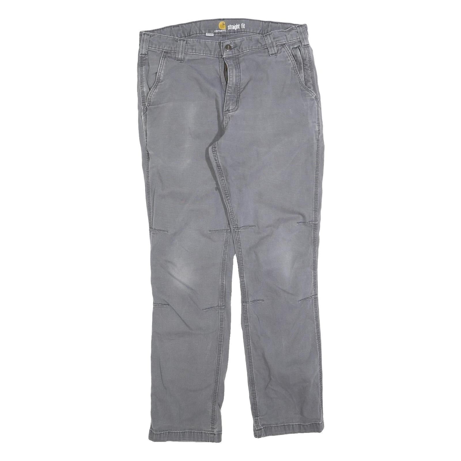 CARHARTT Mens Cotton Blend Grey Regular Straight Leg Trousers W34 L32 Workwear Refurbished - N/A refurbished available on Cerqular