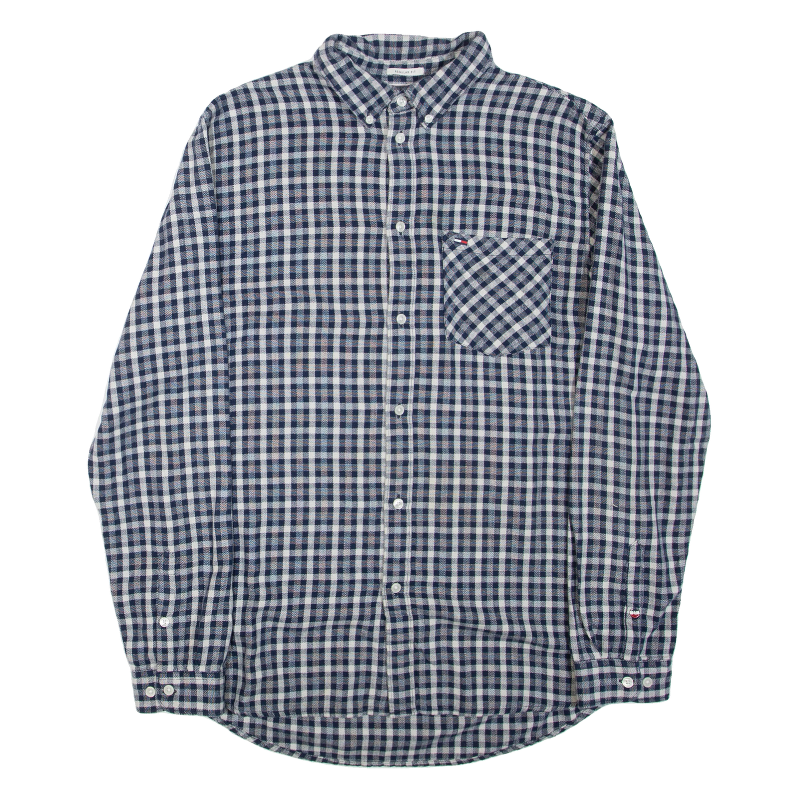 TOMMY JEANS Mens Shirt Blue Check Long Sleeve L Refurbished - N/A refurbished available on Cerqular