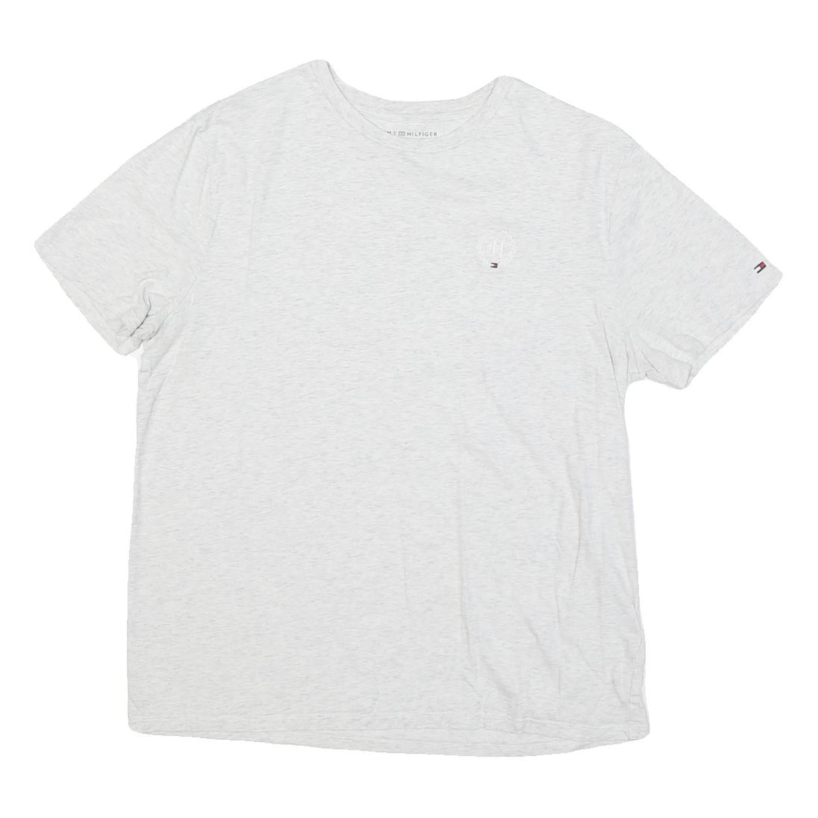 TOMMY HILFIGER Mens White Cotton Blend T-Shirt M Short Sleeve Crew Neck Logo Refurbished - N/A refurbished available on Cerqular