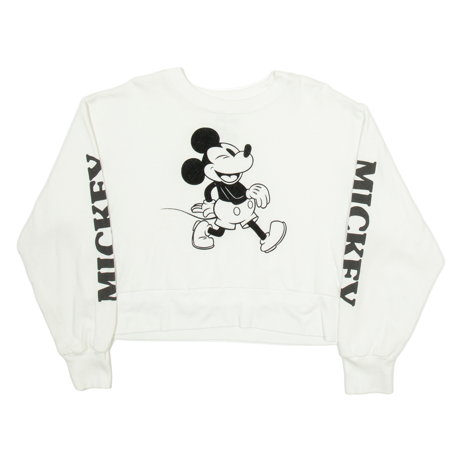 DISNEY Mickey Mouse Crop Womens Sweatshirt White 2XL Refurbished - N/A refurbished available on Cerqular