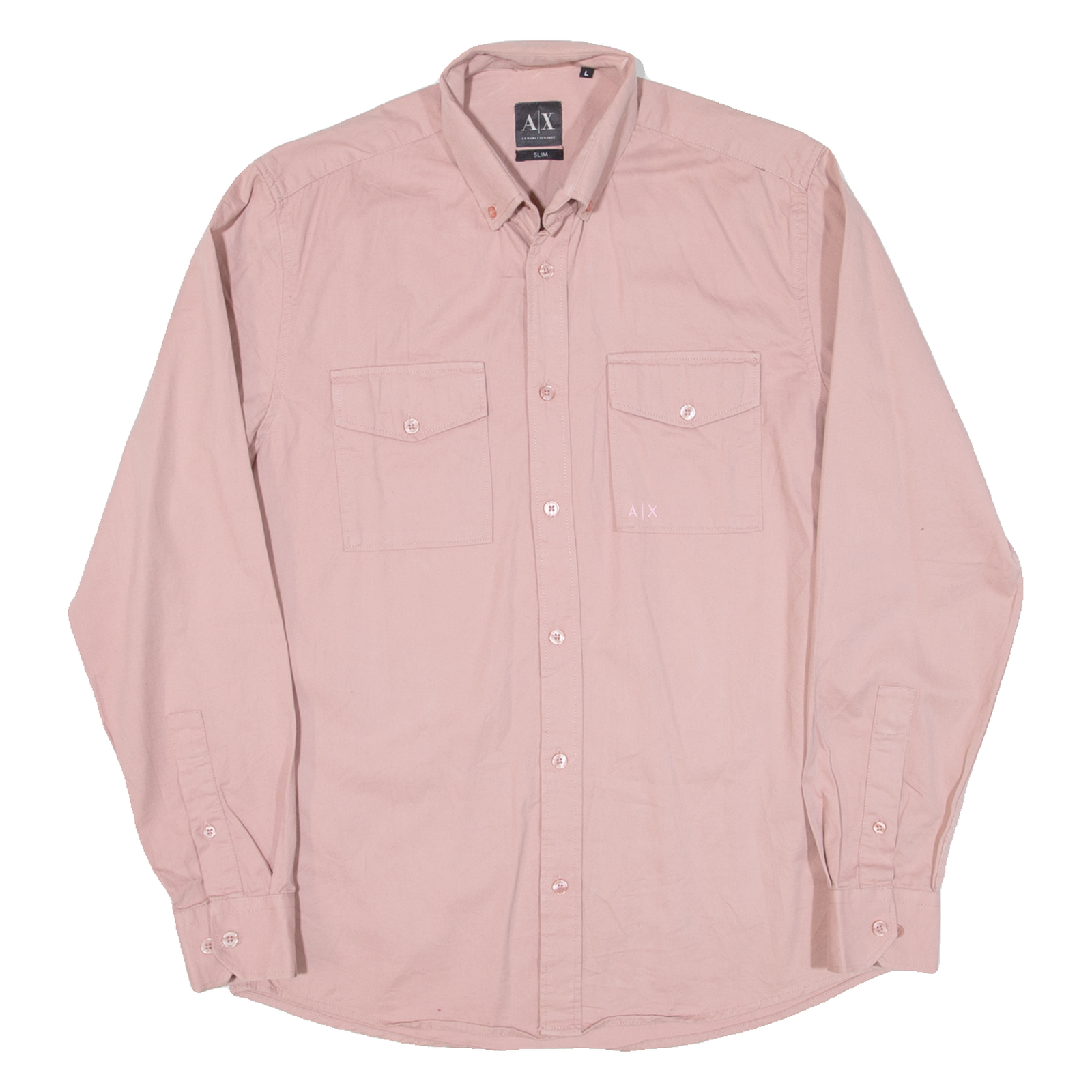 Buy ARMANI EXCHANGE Slim Fit Mens Plain Shirt Pink Long Sleeve L Refurbished - $36.39 ARMANI EXCHANGE Slim Fit Mens Plain Shirt Pink Long Sleeve L Refurbished - N/A refurbished available on Cerqular