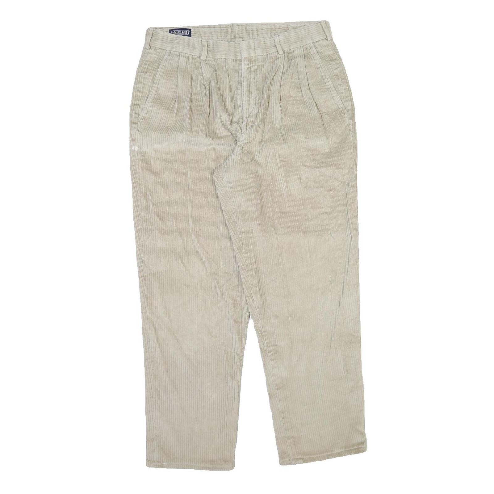 Mens Beige Cotton Blend Regular Fit Straight Trousers W32 L28 Casual Classic Refurbished - N/A refurbished available on Cerqular