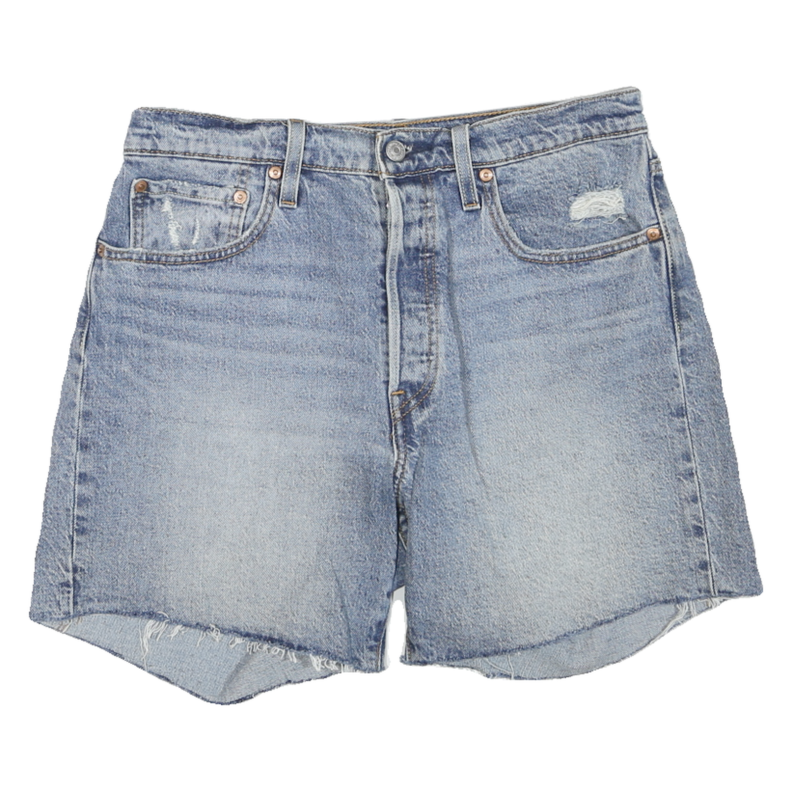 LEVI'S Womens Denim Blue Distressed Casual Shorts M W32 Classic Fit Cut-Off Refurbished - N/A refurbished available on Cerqular