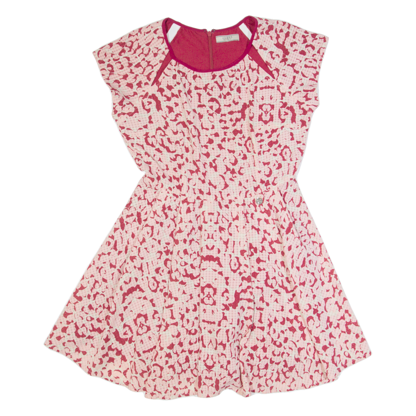Buy GUESS Womens Skater Dress Pink Animal Print Short Sleeve Short S Refurbished - $28.59 GUESS Womens Skater Dress Pink Animal Print Short Sleeve Short S Refurbished - N/A refurbished available on Cerqular