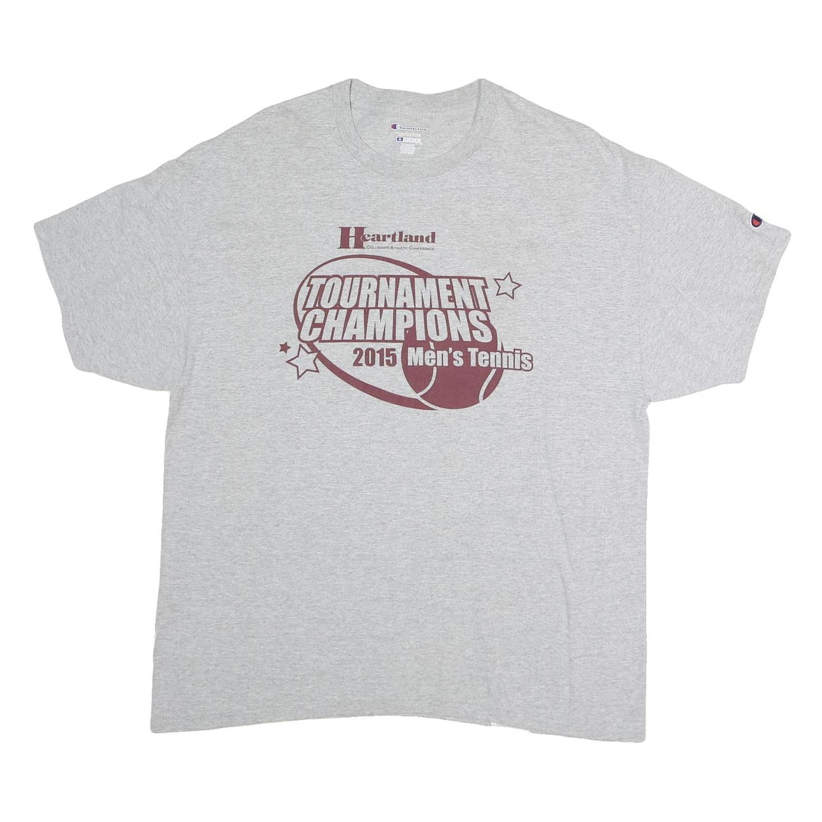 CHAMPION Mens Grey 2015 Tournament Champions Graphic T-Shirt XL Short Sleeve Refurbished - N/A refurbished available on Cerqular